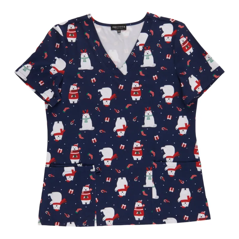 Options Women's Printed V-Neck Scrub Top sold by Giant Tiger