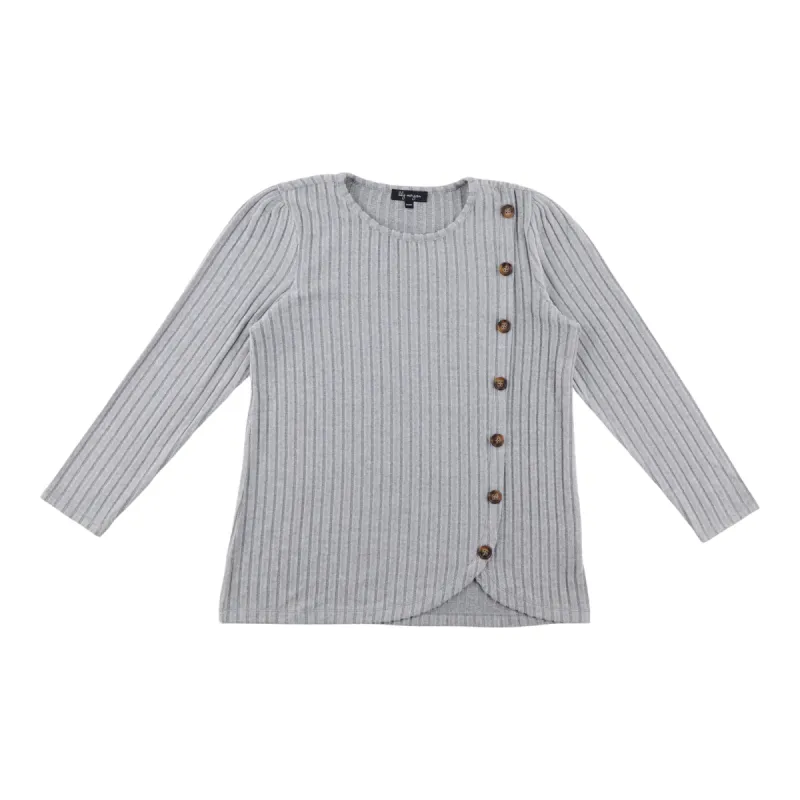 lily morgan Women's Long Sleeve Button Detail Top sold by Giant Tiger