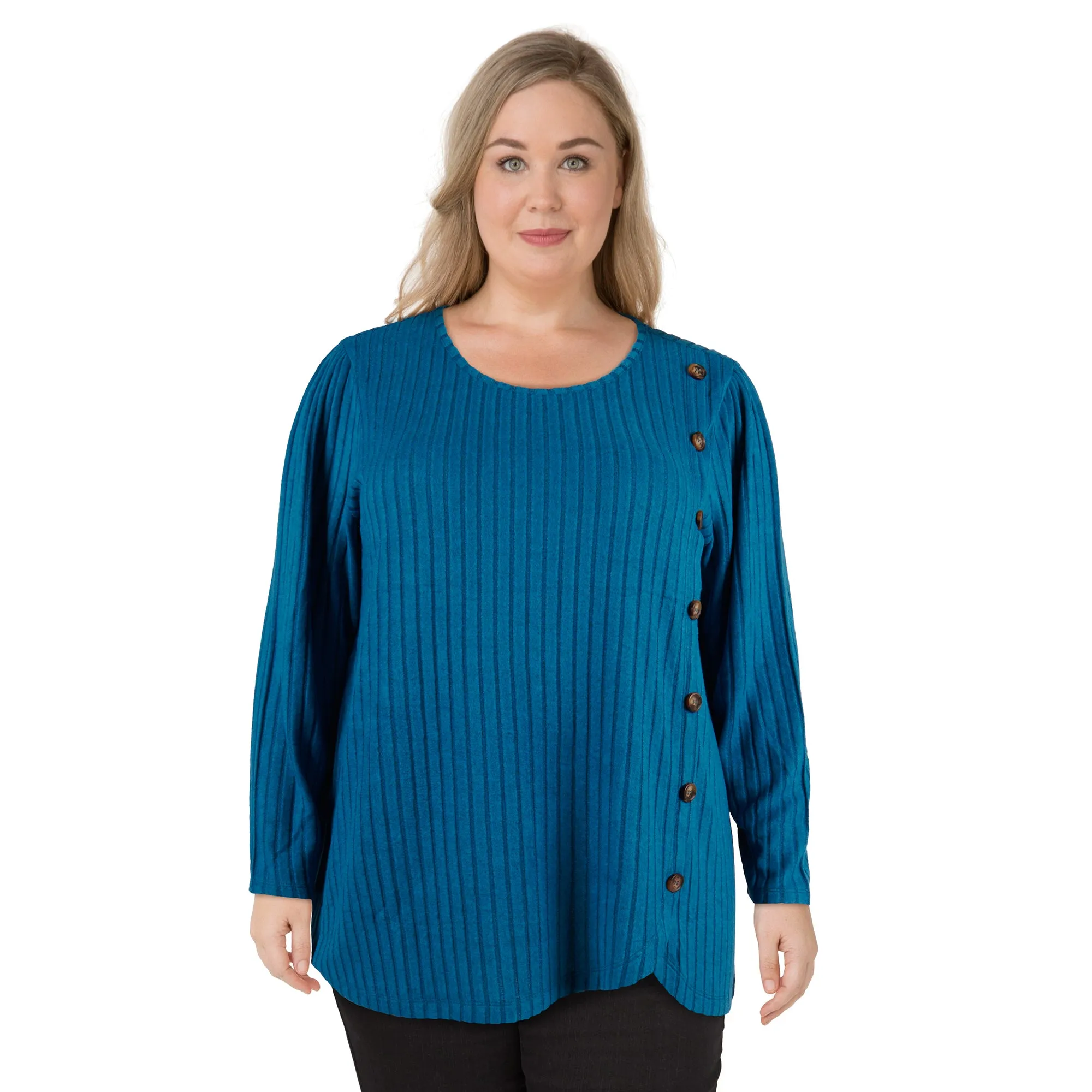lily morgan Women's Plus Long Sleeve Button Detail Top sold by Giant Tiger product image thumbnail 4