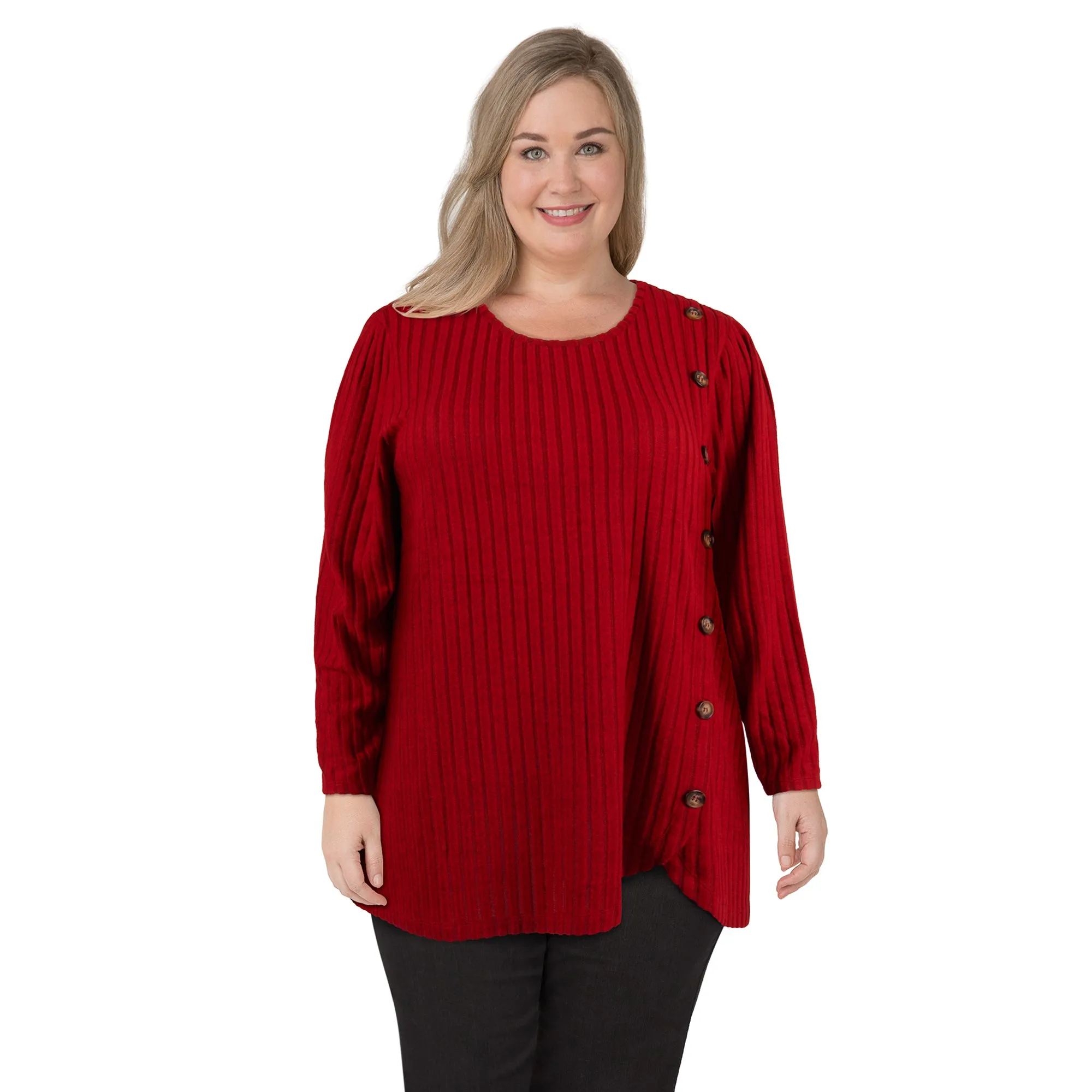 lily morgan Women's Plus Long Sleeve Button Detail Top sold by Giant Tiger product image thumbnail 3