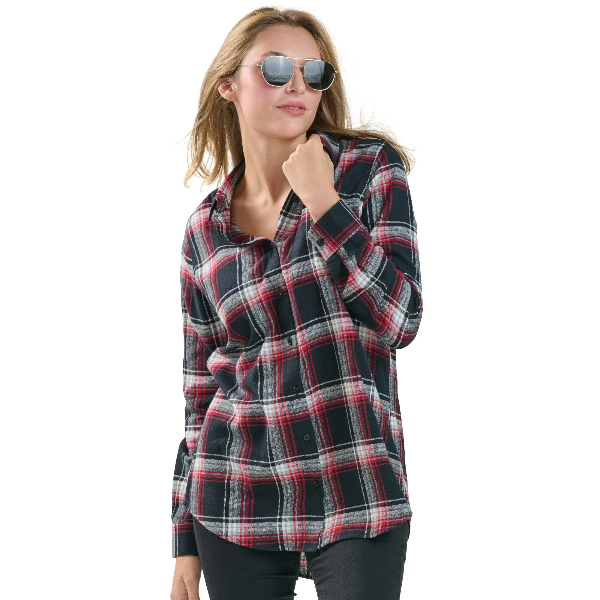 mySTYLE Women's Flannel Plaid Tunic sold by Giant Tiger