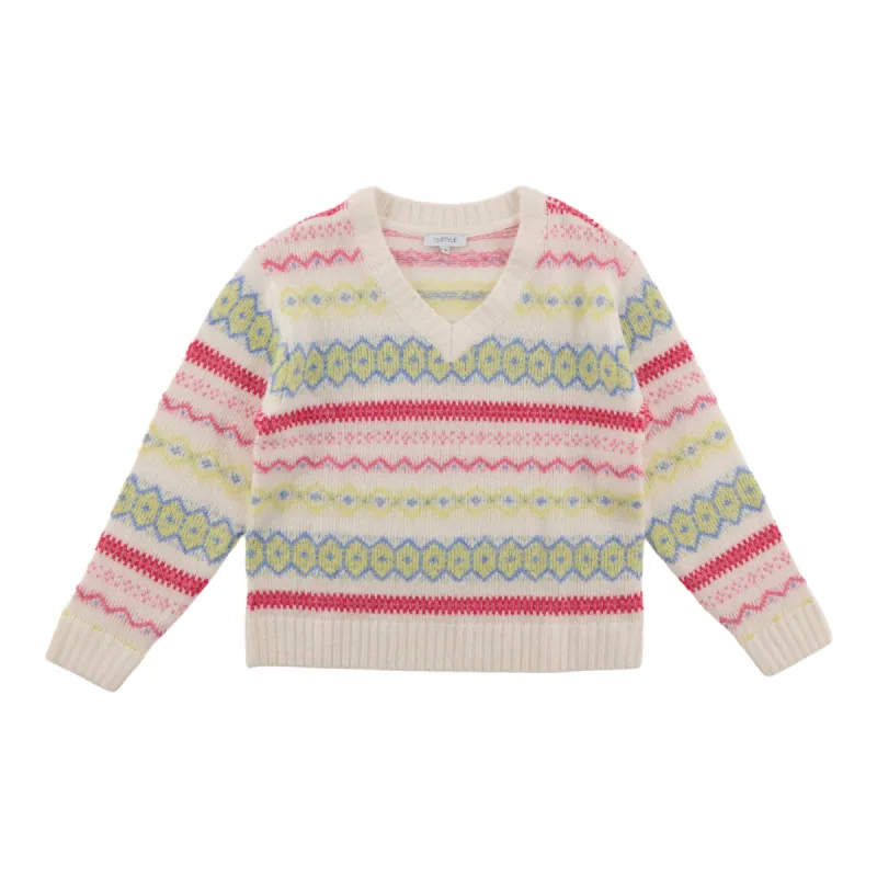 mySTYLE Women's Jaquard V-Neck Sweater sold by Giant Tiger
