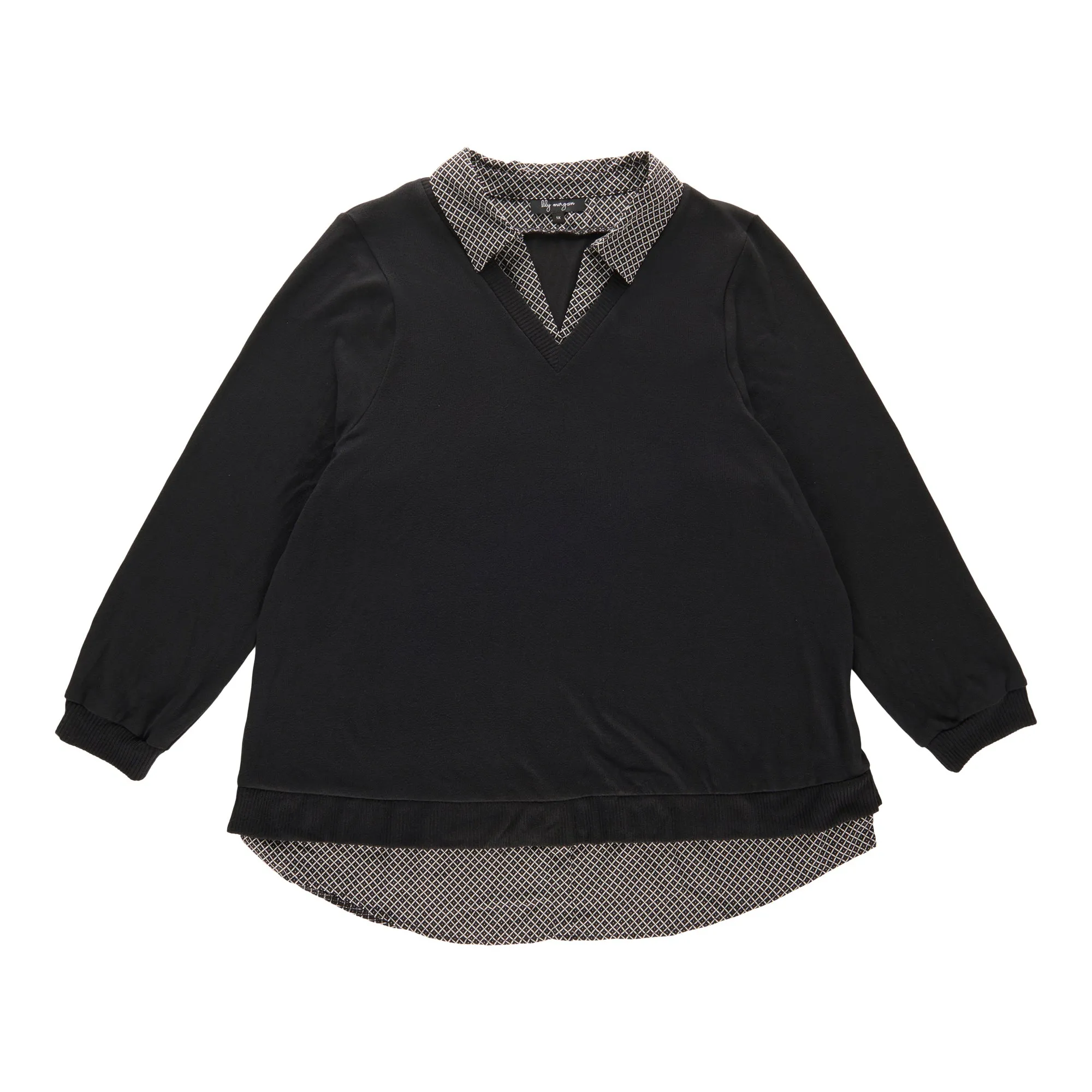 lily morgan Women's Plus V-Neck Twofer Sweater sold by Giant Tiger product image thumbnail 2