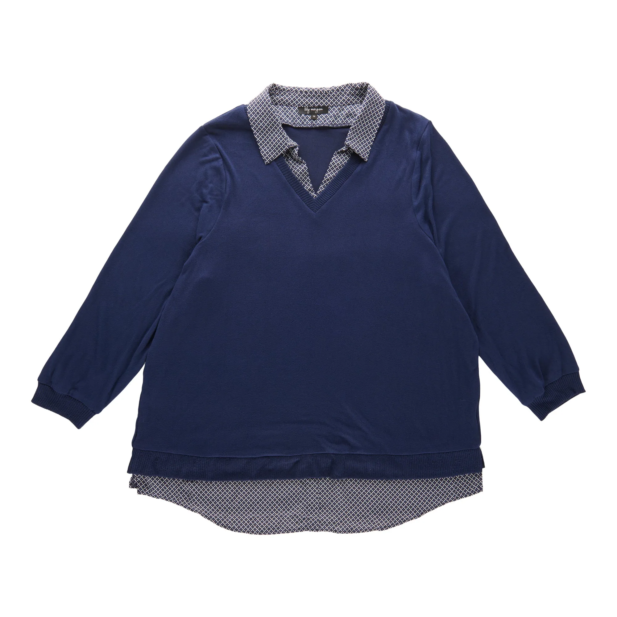 lily morgan Women's Plus V-Neck Twofer Sweater sold by Giant Tiger product image thumbnail 3