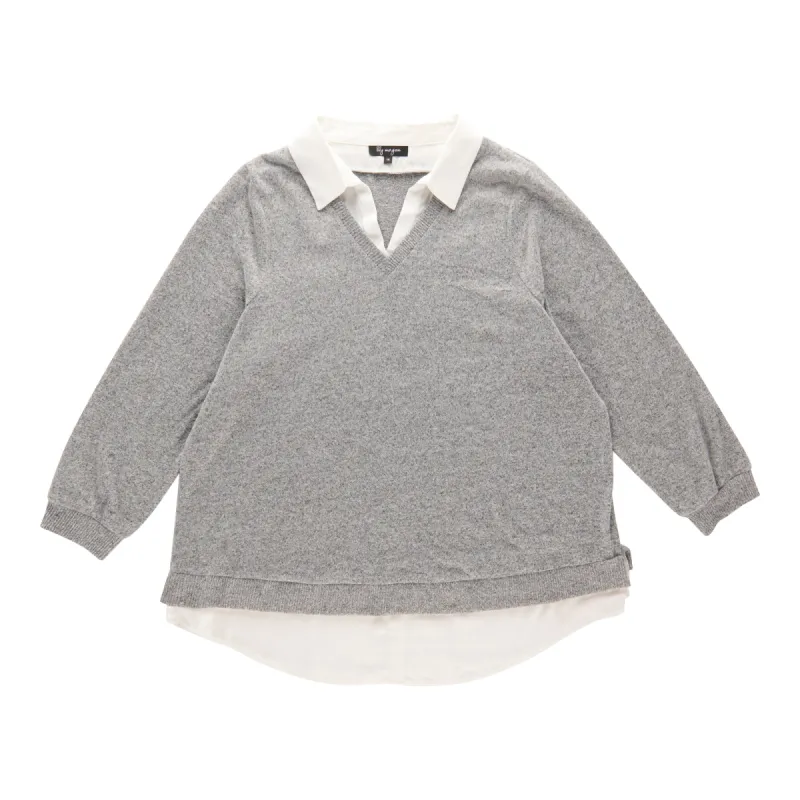 lily morgan Women's Plus V-Neck Twofer Sweater sold by Giant Tiger