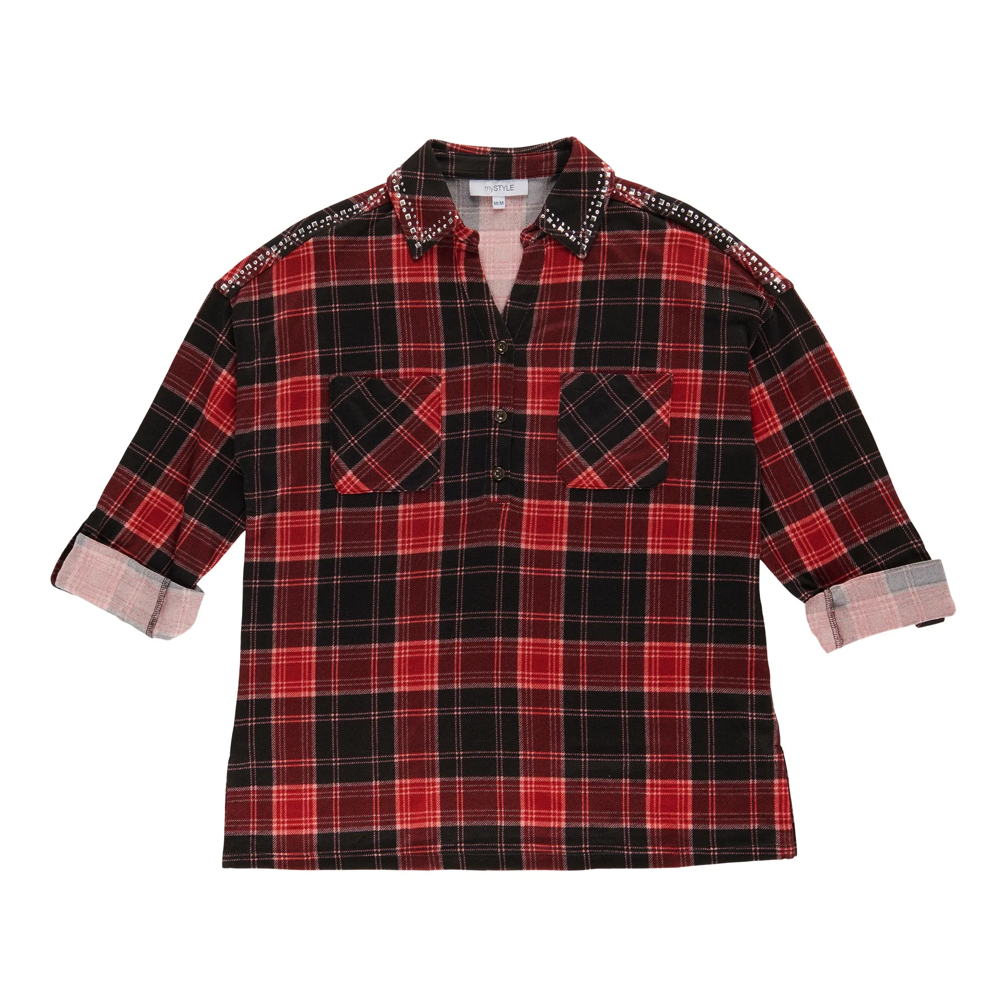mySTYLE Women's Plaid Boyfriend Shirt sold by Giant Tiger product image thumbnail 3