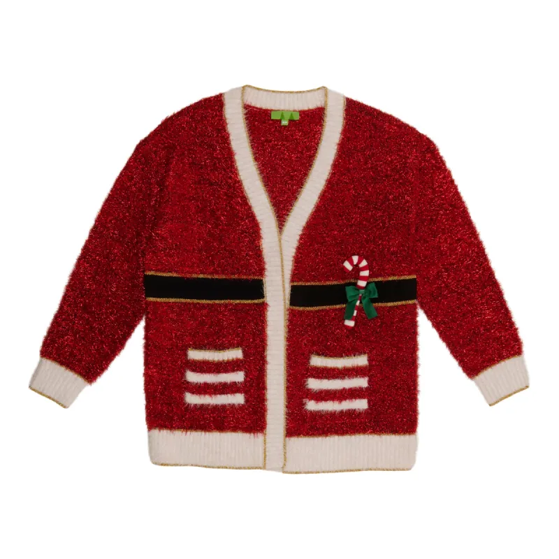 Comfy Cozy Women's Santa Glitter Cardigan sold by Giant Tiger
