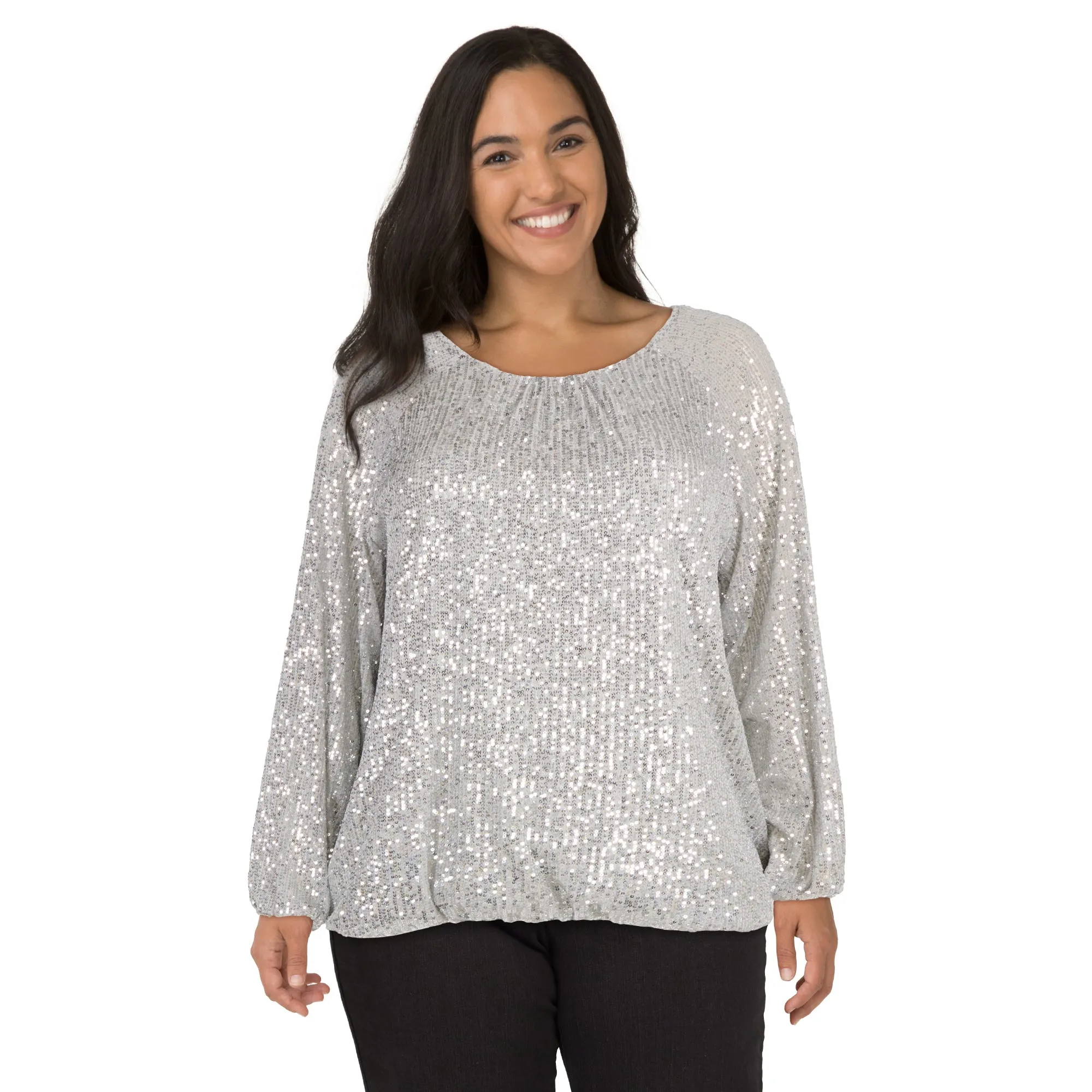 lily morgan Women's Plus Sequin Top sold by Giant Tiger product image thumbnail 2