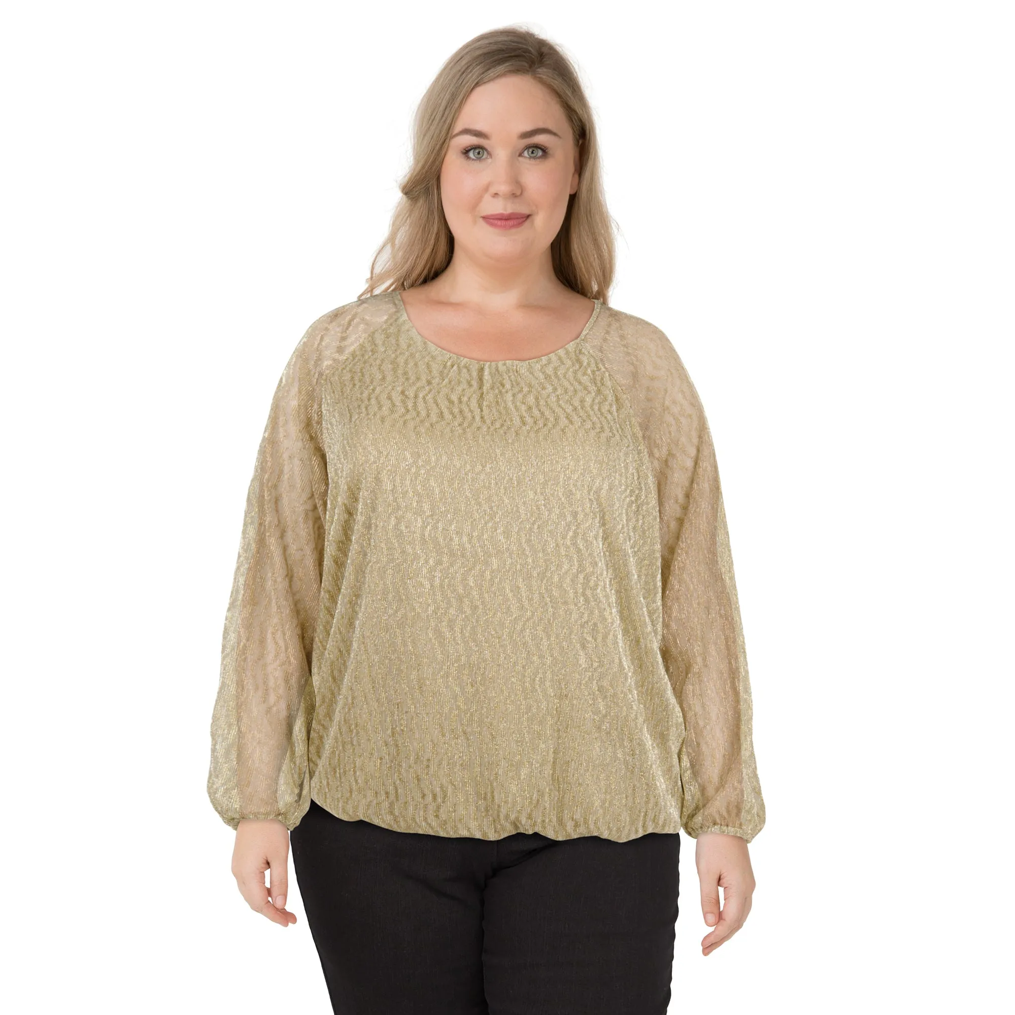 lily morgan Women's Plus Long Sleeve Shimer Top sold by Giant Tiger product image thumbnail 4
