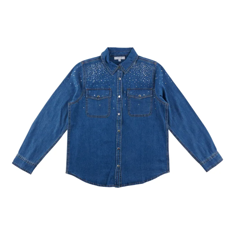 mySTYLE Women's Denim Shirt with Glitter sold by Giant Tiger
