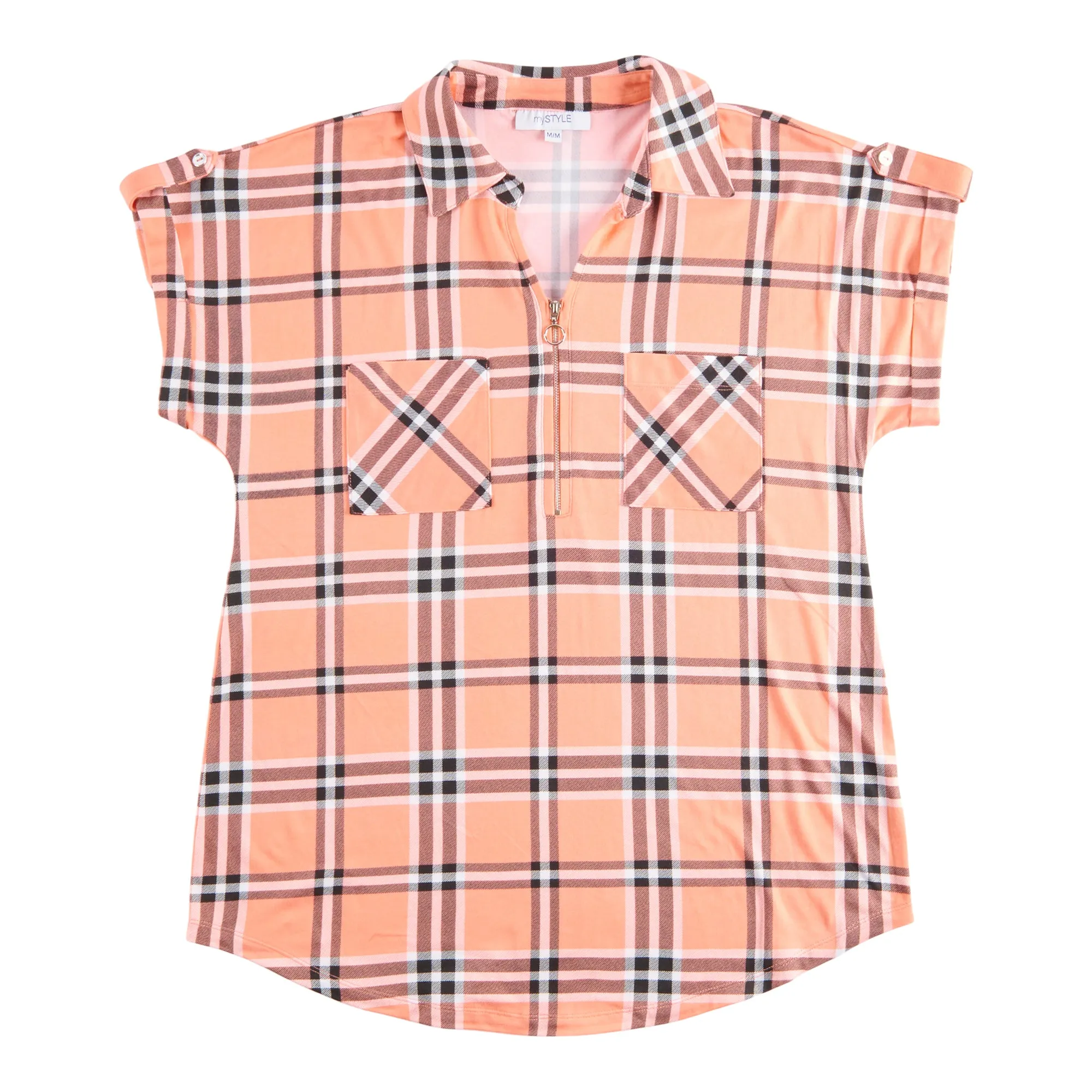 mySTYLE Women's Seaside Cap Sleeve Plaid Top sold by Giant Tiger product image thumbnail 4