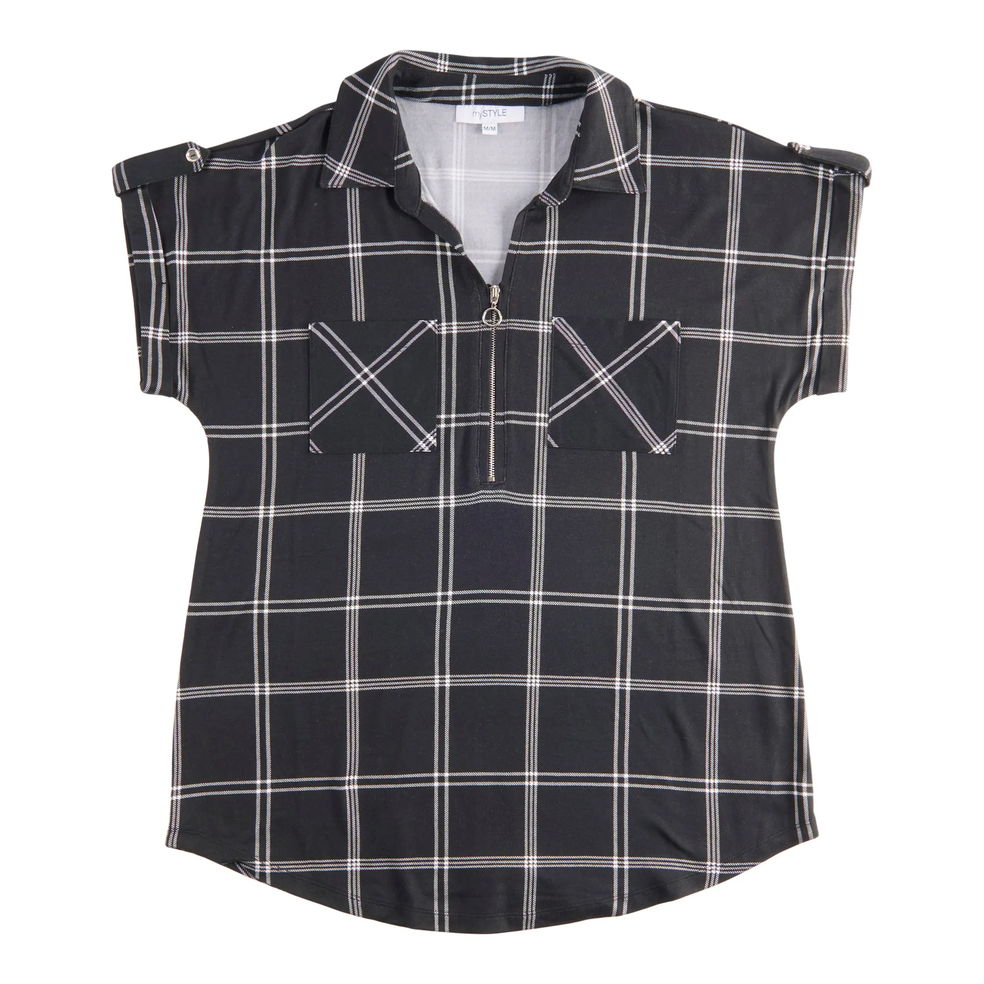 mySTYLE Women's Seaside Cap Sleeve Plaid Top sold by Giant Tiger product image thumbnail 2