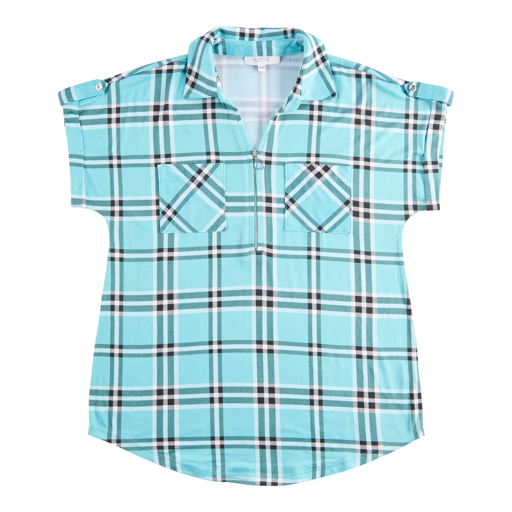 mySTYLE Women's Seaside Cap Sleeve Plaid Top sold by Giant Tiger product image thumbnail 3