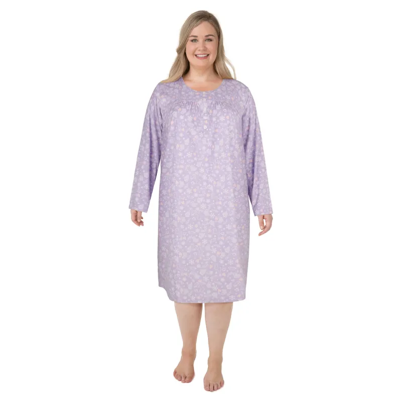 Carisma Women's Plus Velour Henley Nightgown sold by Giant Tiger