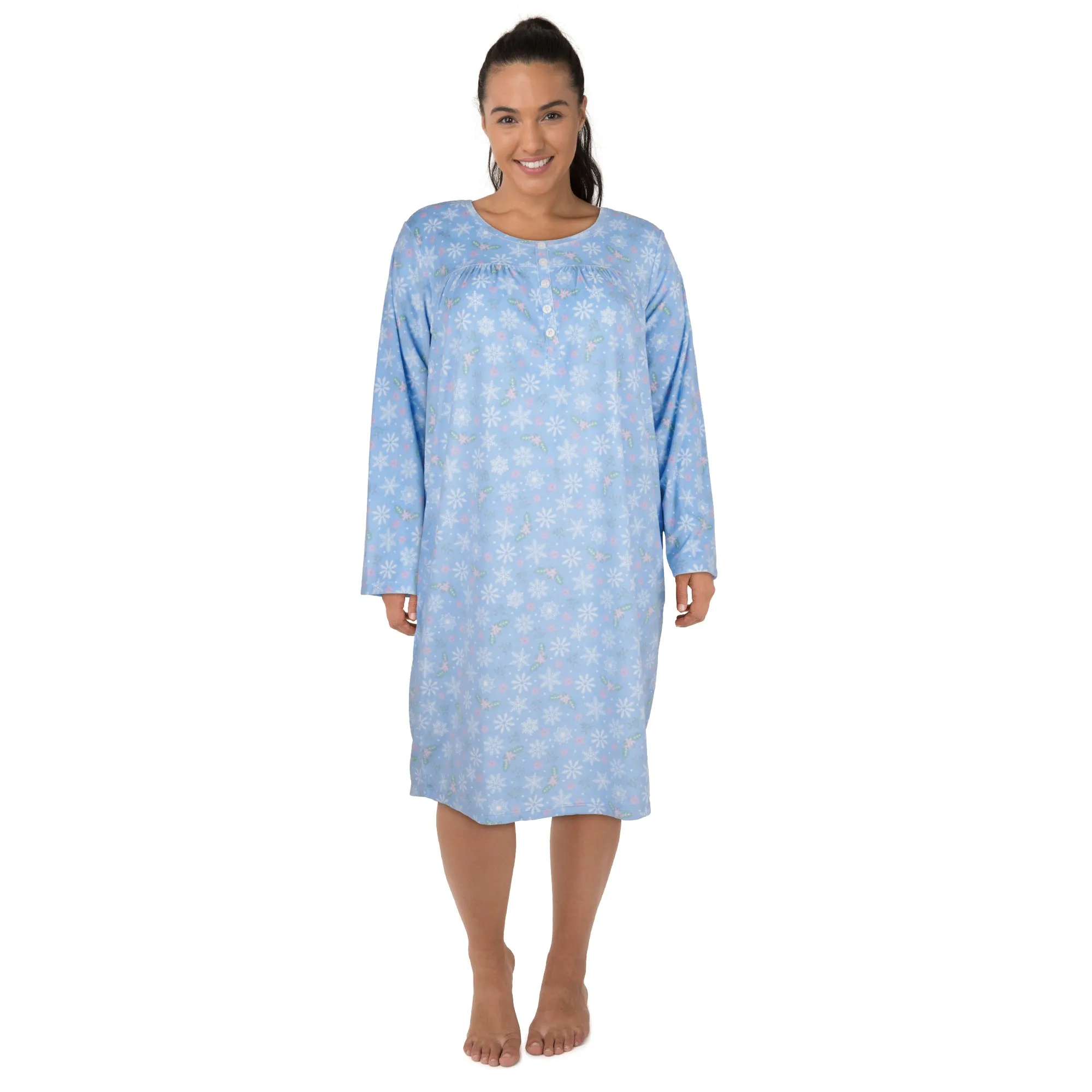 Carisma Women's Plus Velour Henley Nightgown sold by Giant Tiger product image thumbnail 2
