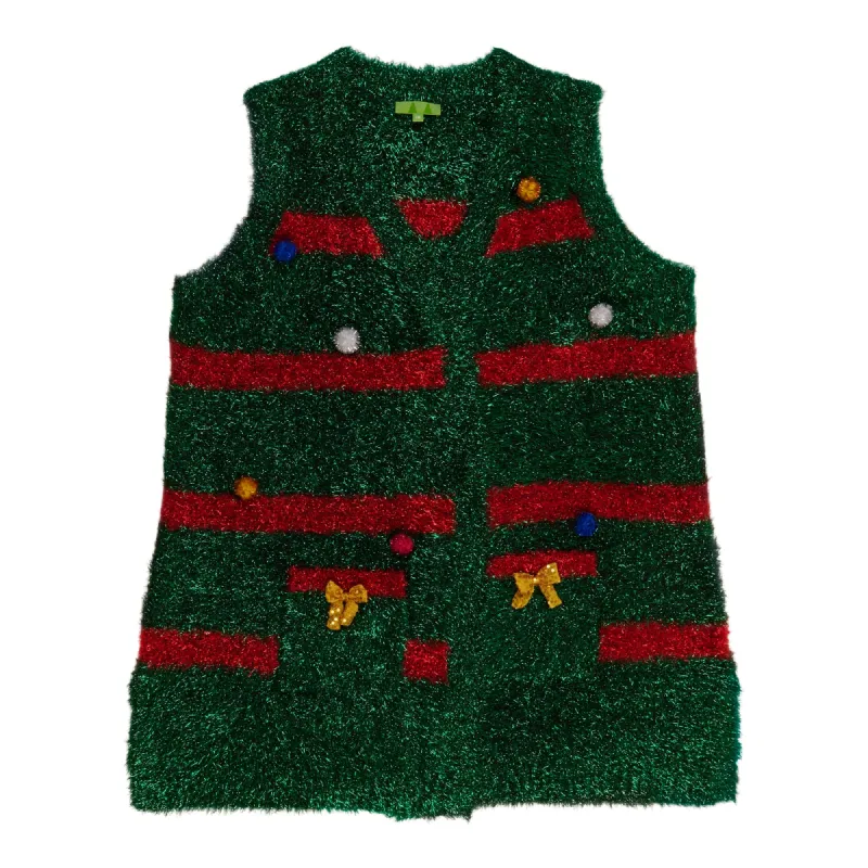 Comfy Cozy Women's Plus Elf Glitter Vest sold by Giant Tiger