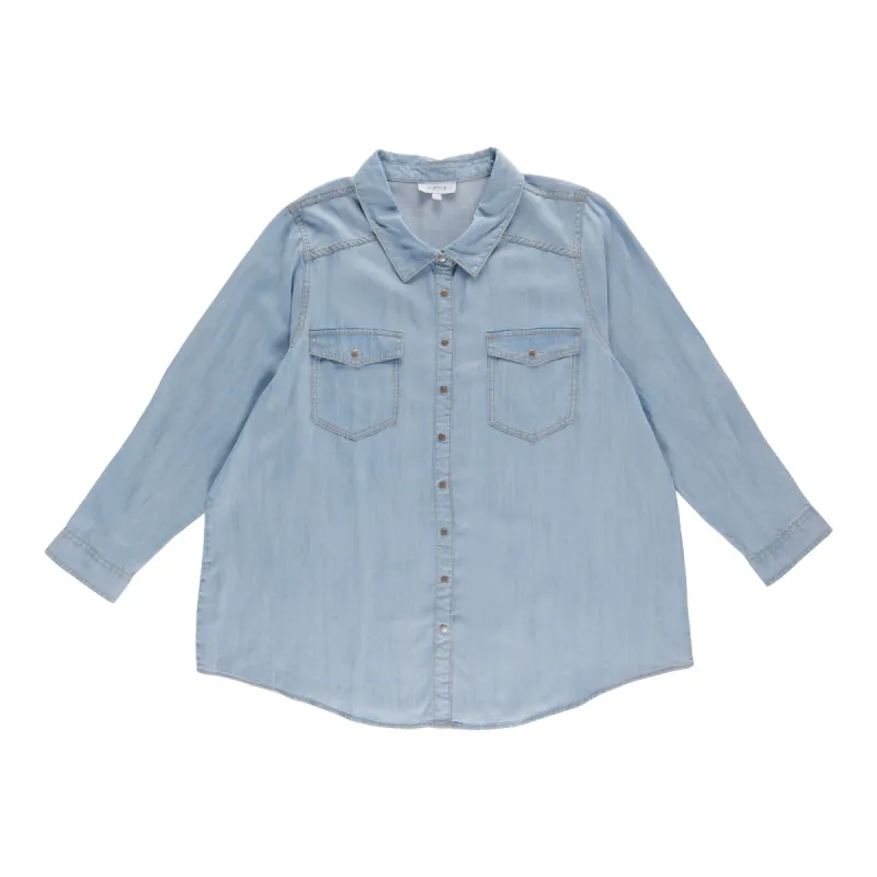 mySTYLE Women's Plus Denim Shirt sold by Giant Tiger