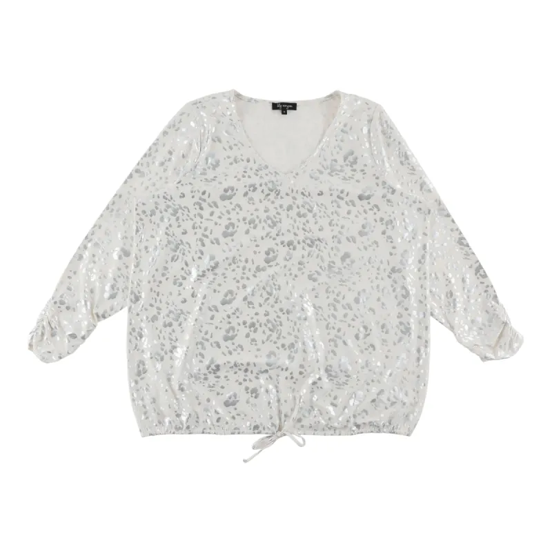 lily morgan Women's Plus Tie-Front Long Sleeve Top sold by Giant Tiger