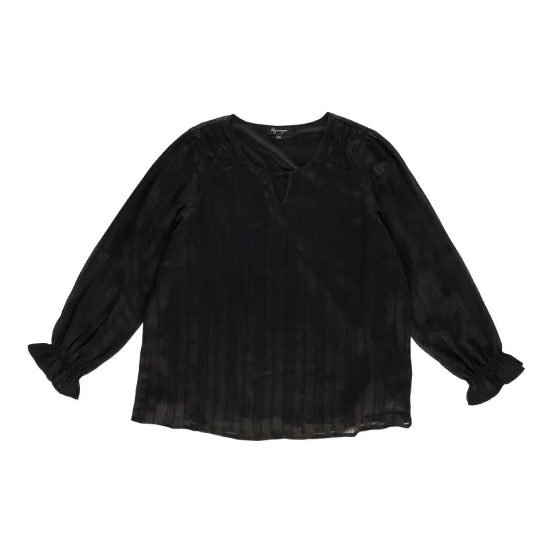 lily morgan Women's Stripe Keyhole Blouse sold by Giant Tiger