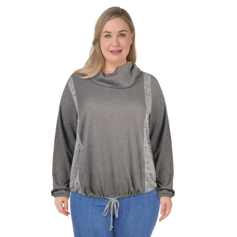 mySTYLE Women's Plus Fabric Block Sweater sold by Giant Tiger