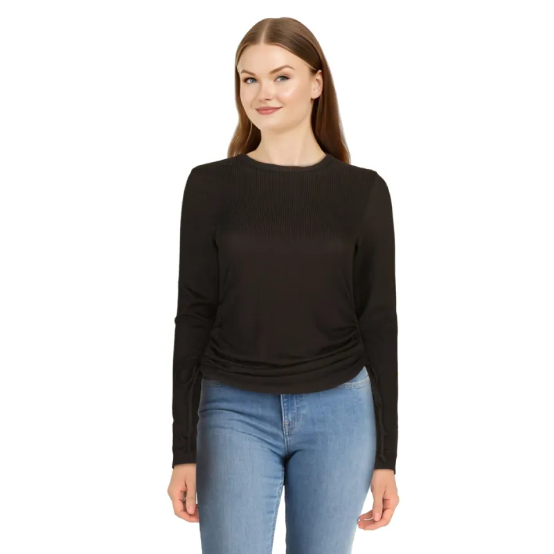 Women's Side Ruched Long Sleeve Top sold by Giant Tiger