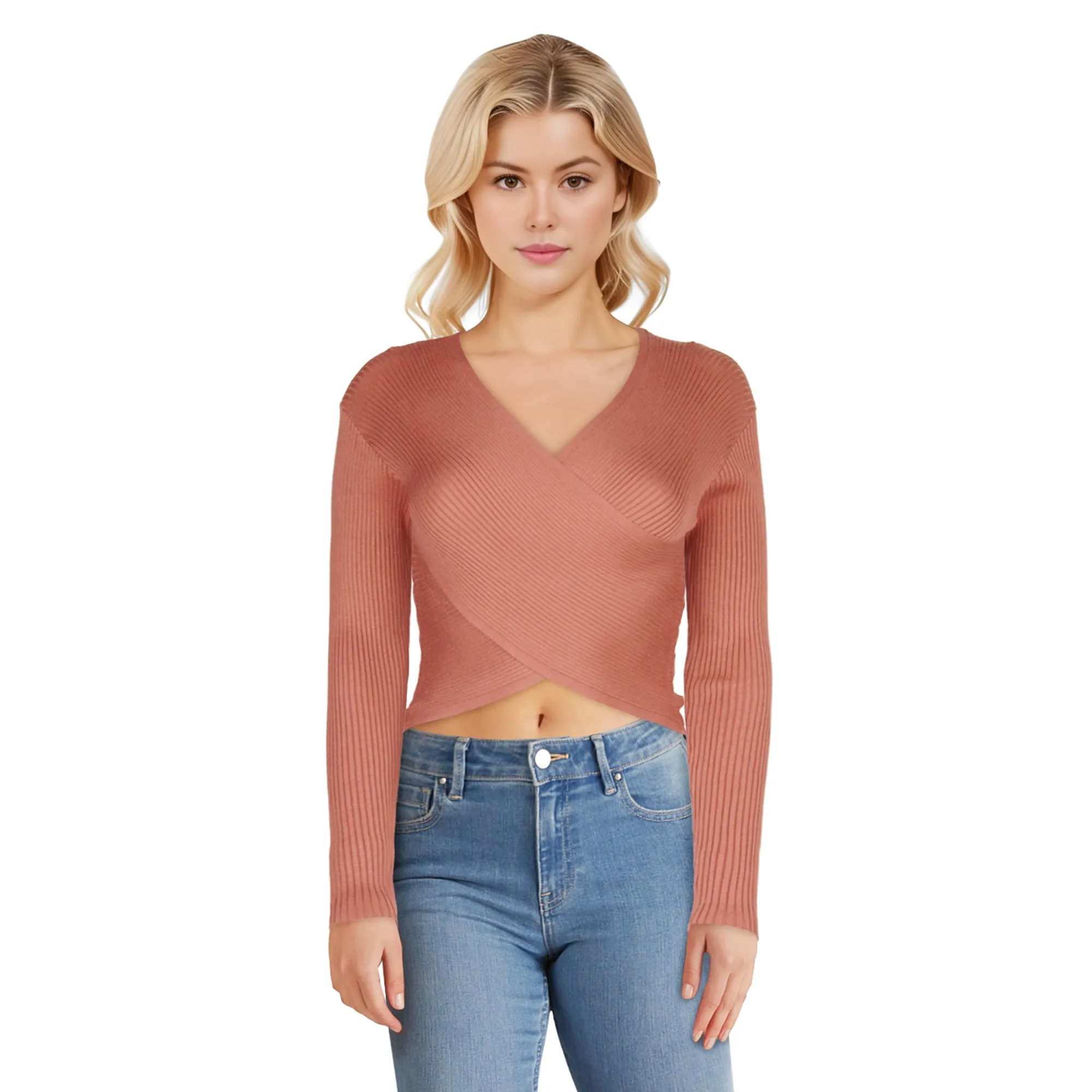 Women's V-Neck Front Criss-Cross Sweater sold by Giant Tiger