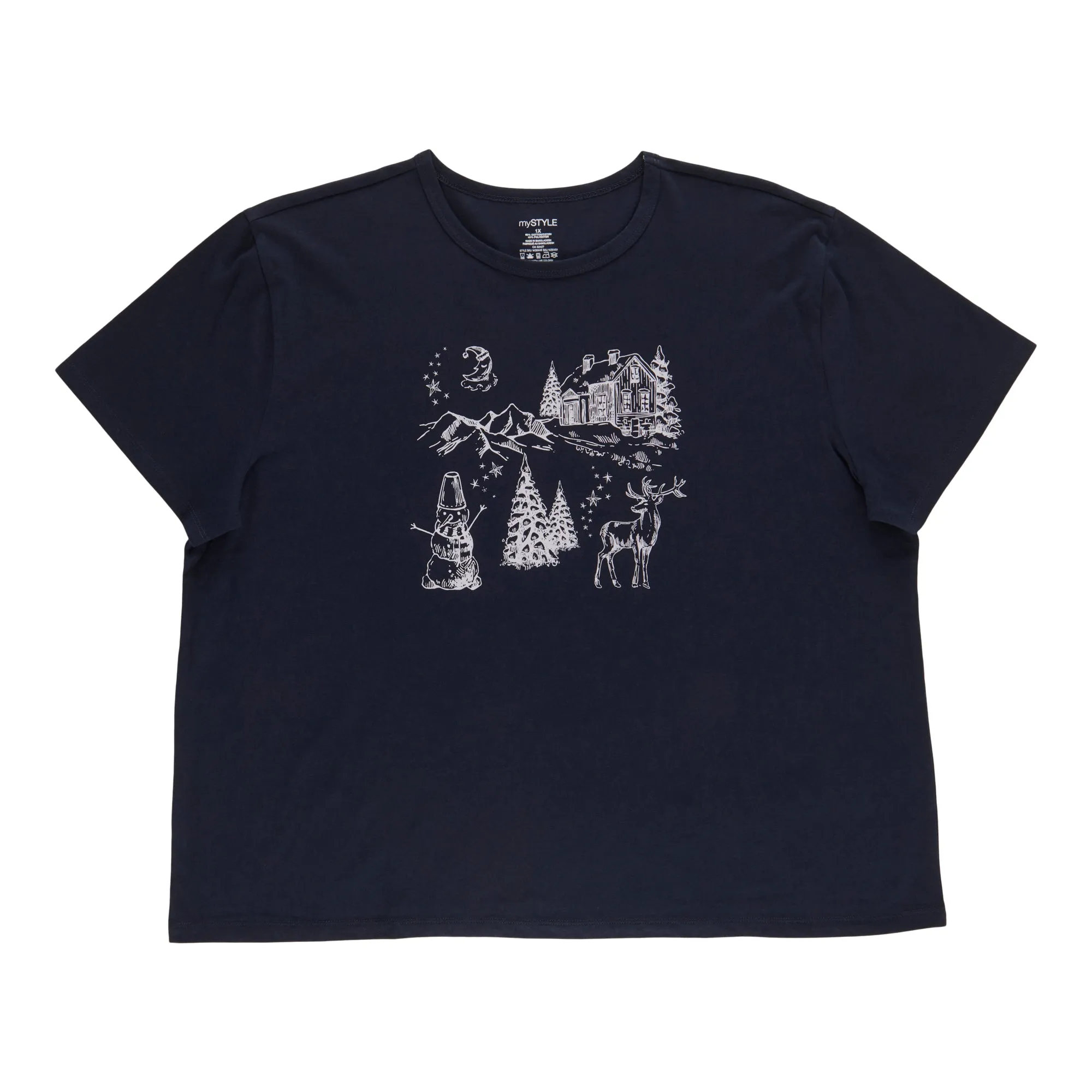 mySTYLE Women's Plus Screen Crew Neck Tee sold by Giant Tiger product image thumbnail 2