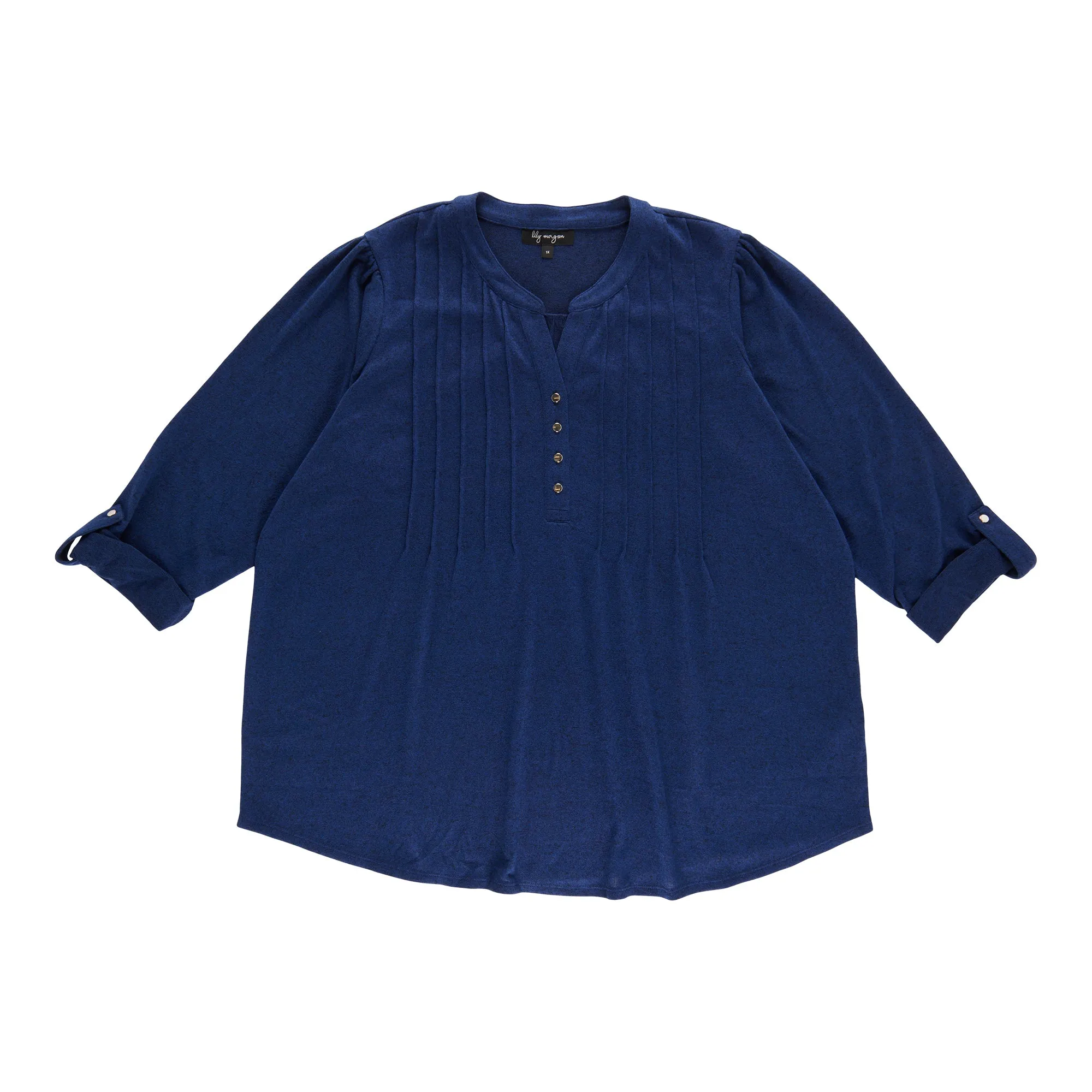 lily morgan Women's Plus Long Sleeve Pintuck Top sold by Giant Tiger product image thumbnail 2