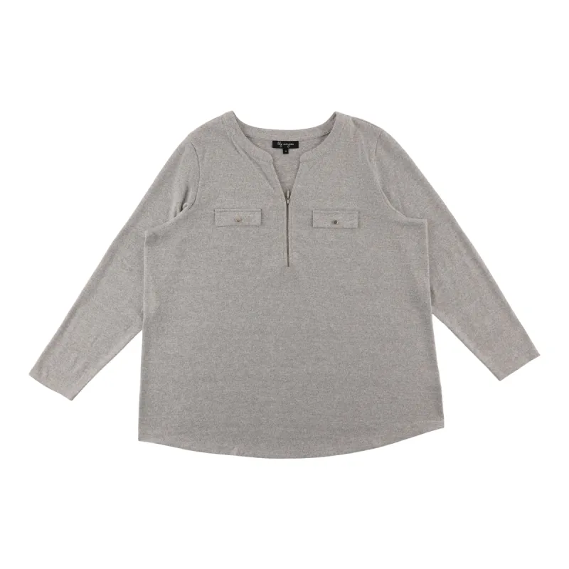 lily morgan Women's Plus Long Sleeve Button Front Top sold by Giant Tiger