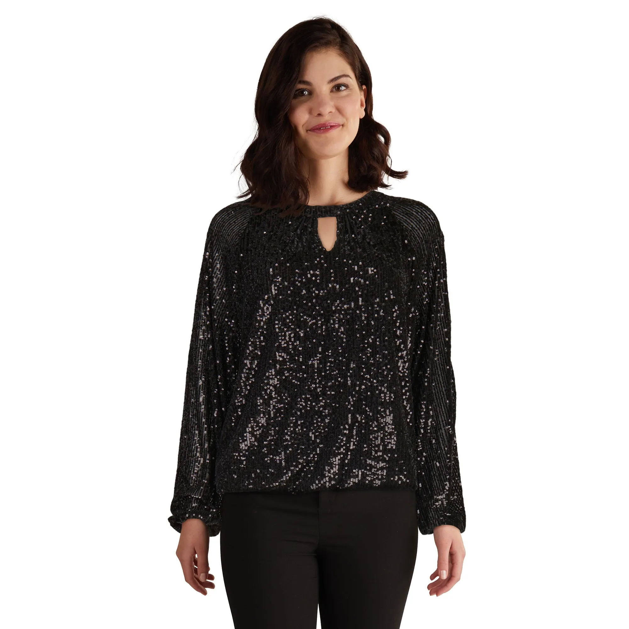 lily morgan Women's Peekaboo Sequin Top sold by Giant Tiger