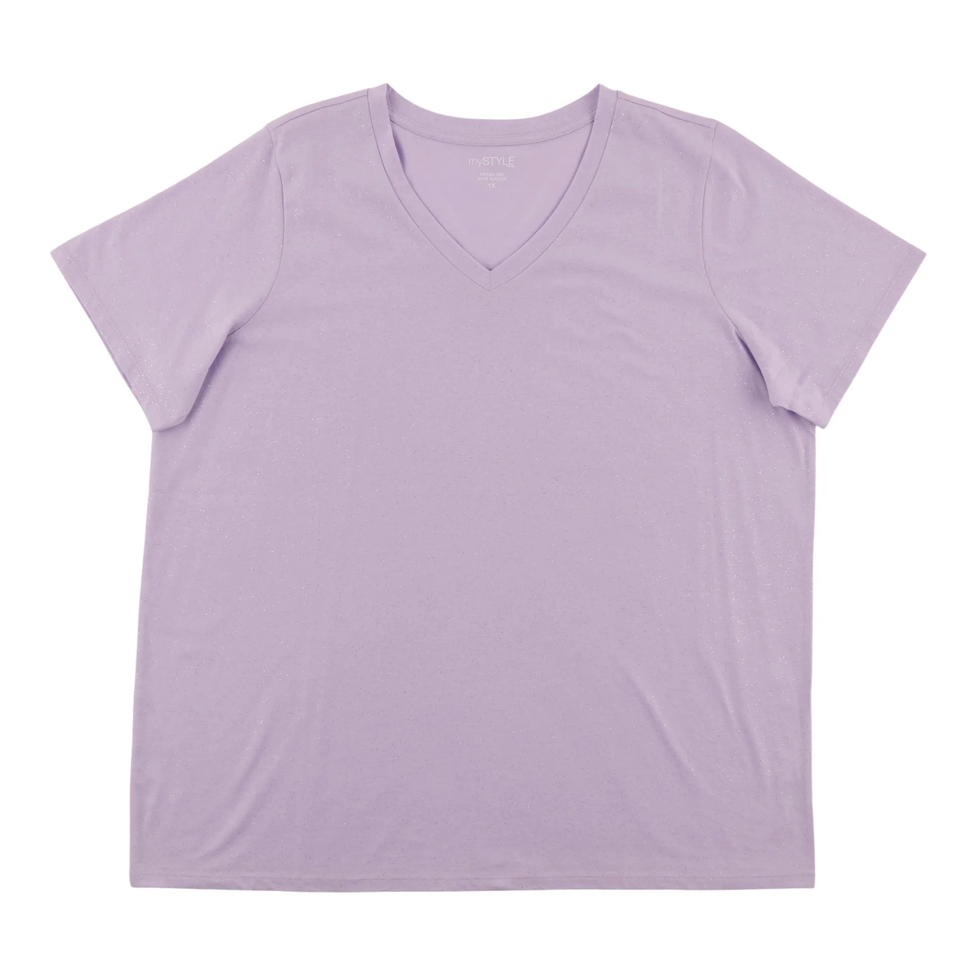 mySTYLE Women's Plus Foil V-Neck Tee sold by Giant Tiger product image thumbnail 3