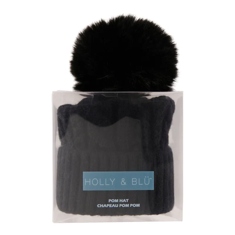 HOLLY & BLÜ Women's Soft Ribbed Hat With Pom Pom sold by Giant Tiger
