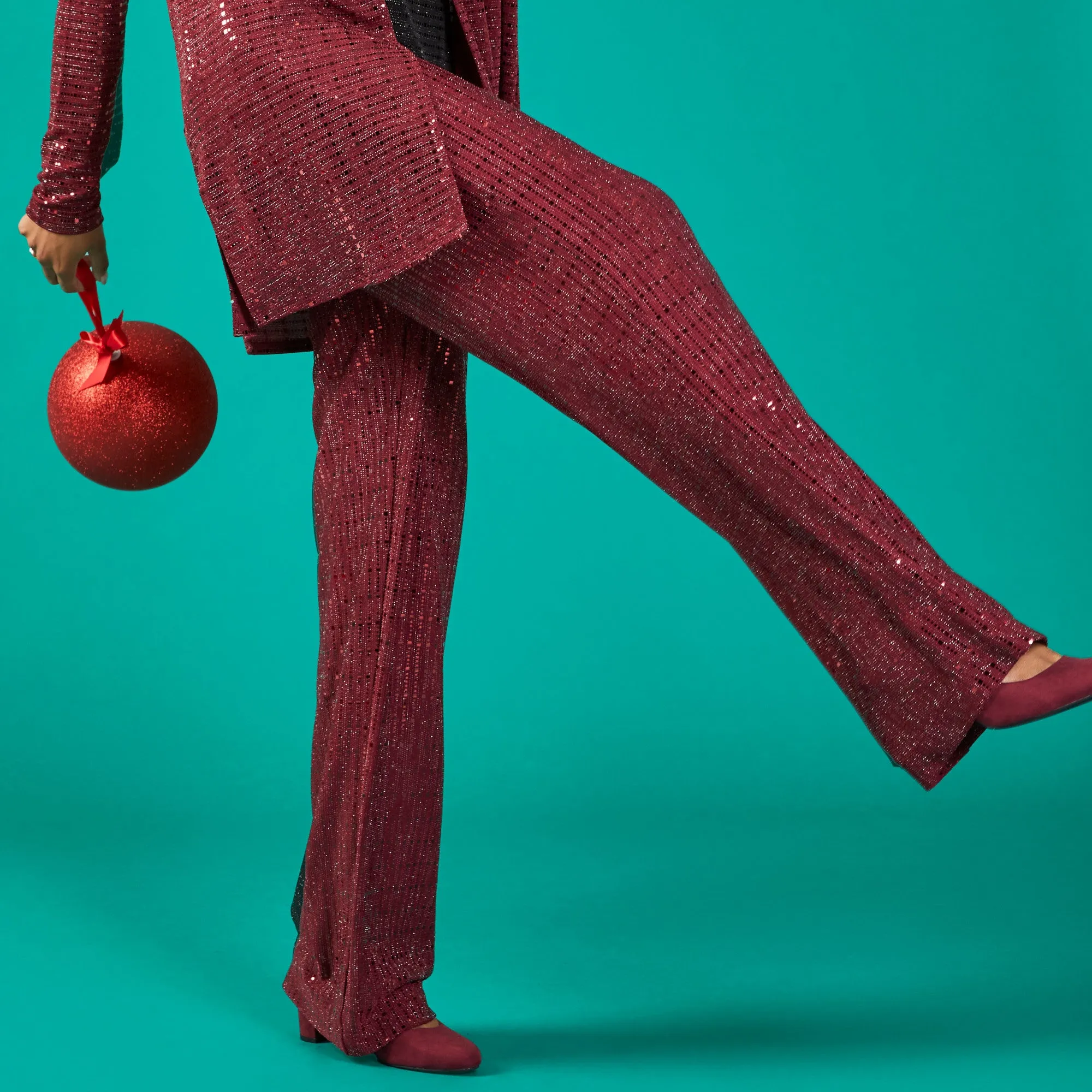 lily morgan Women's Shimmer Sequin Wide-Leg Pants sold by Giant Tiger product image thumbnail 3