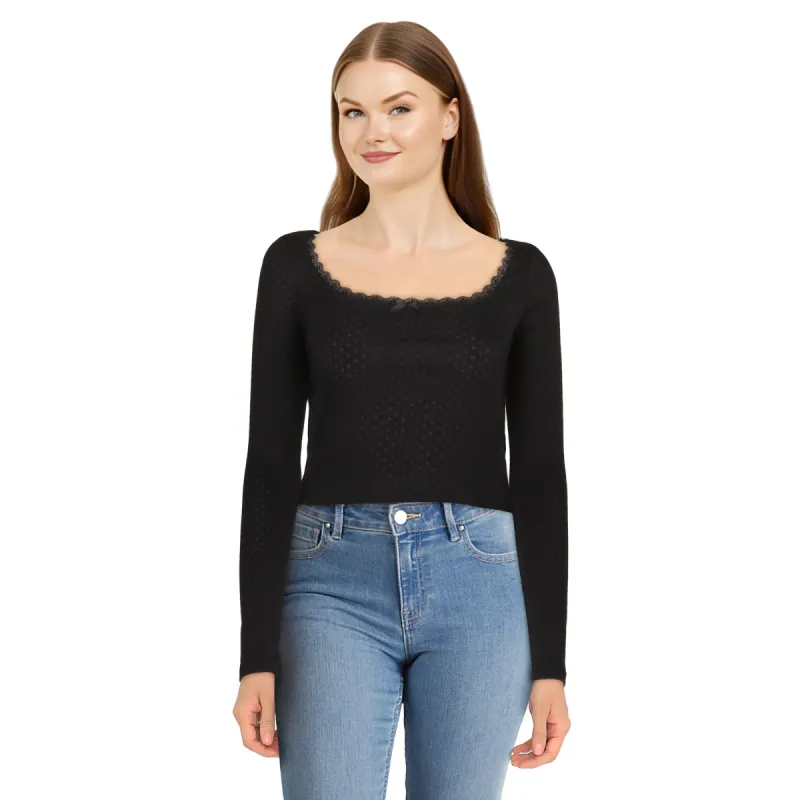 Women's Squareneck Long Sleeve Top sold by Giant Tiger