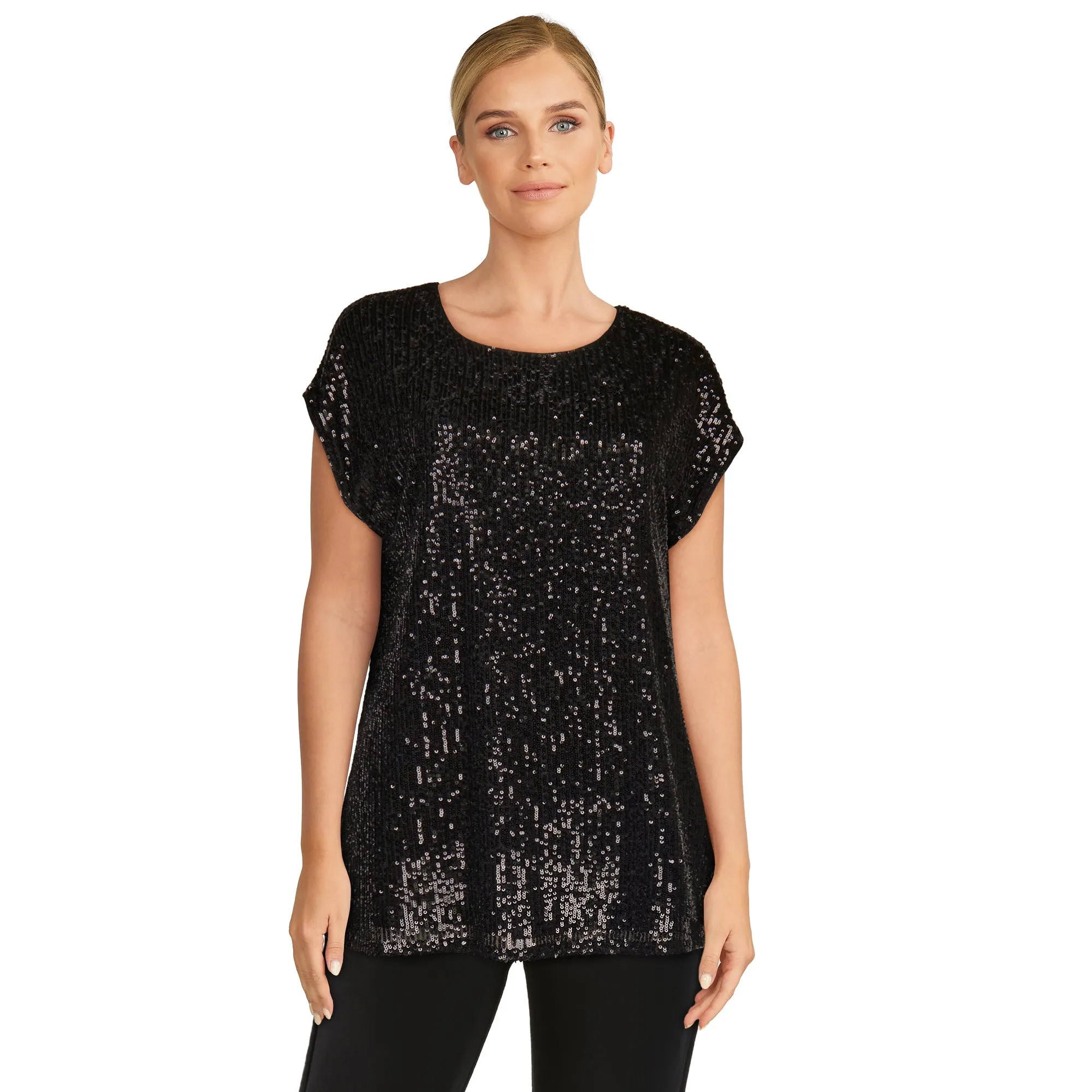 lily morgan Women's Sequin Boxy Top sold by Giant Tiger