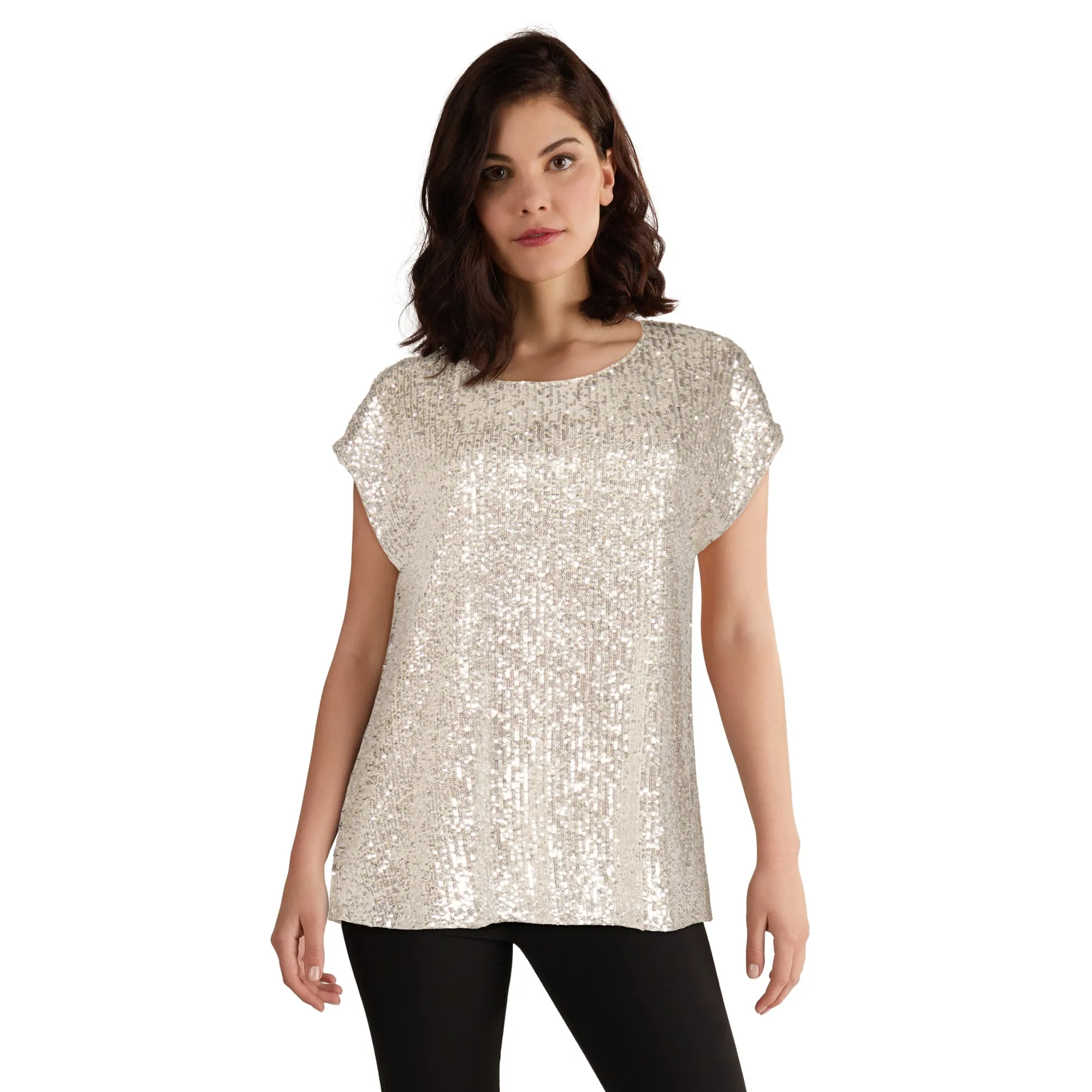 lily morgan Women's Sequin Boxy Top sold by Giant Tiger product image thumbnail 2