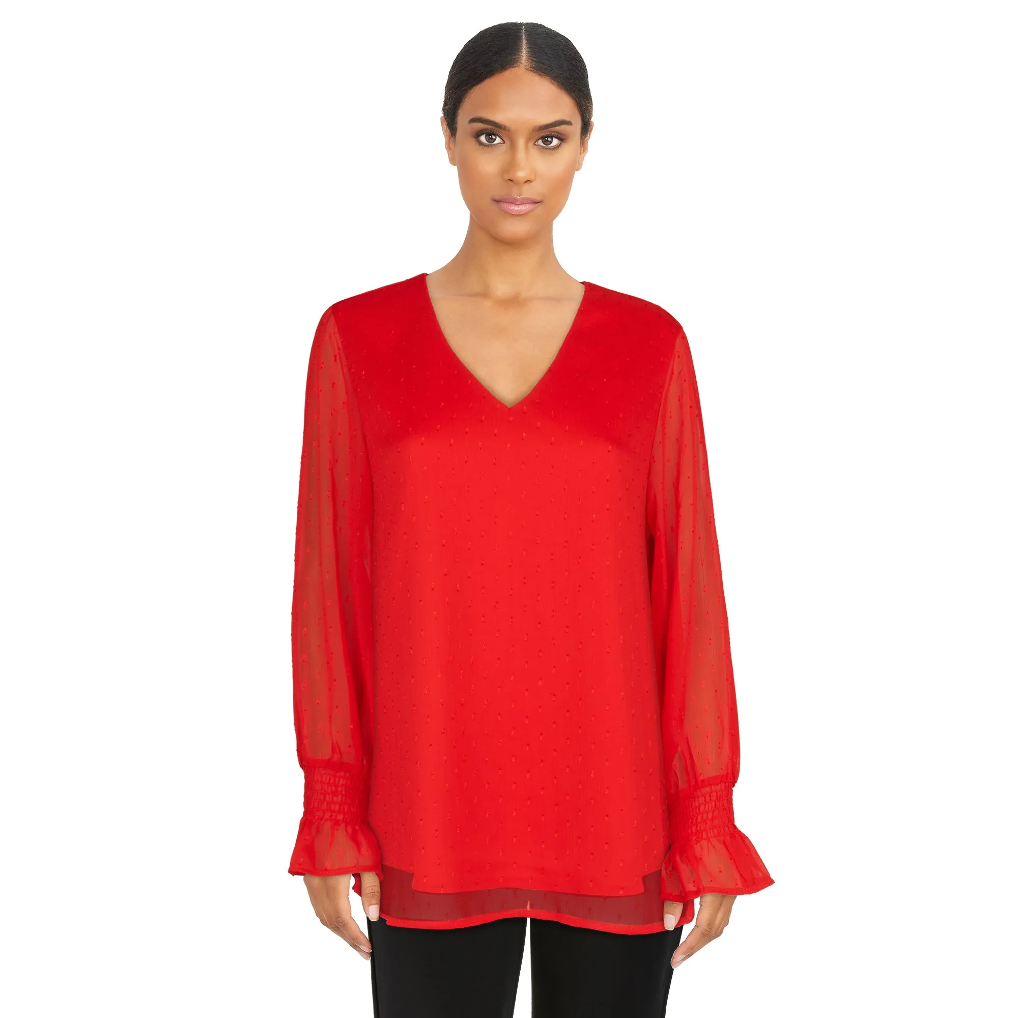 lily morgan Women's Smocked Textured Sleeve Blouse sold by Giant Tiger product image thumbnail 3