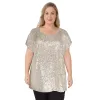 lily morgan Women's Plus Sequin Boxy Top sold by Giant Tiger