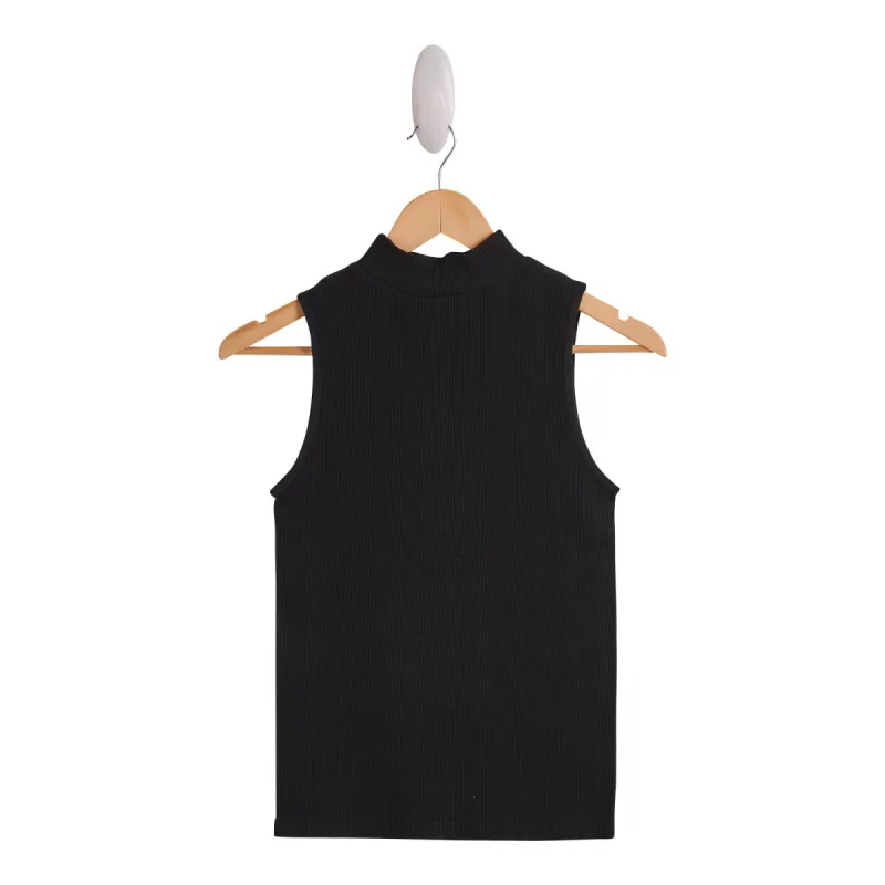 lily morgan Women's Mock Neck Sleeveless Ribbed Seamless Top sold by Giant Tiger
