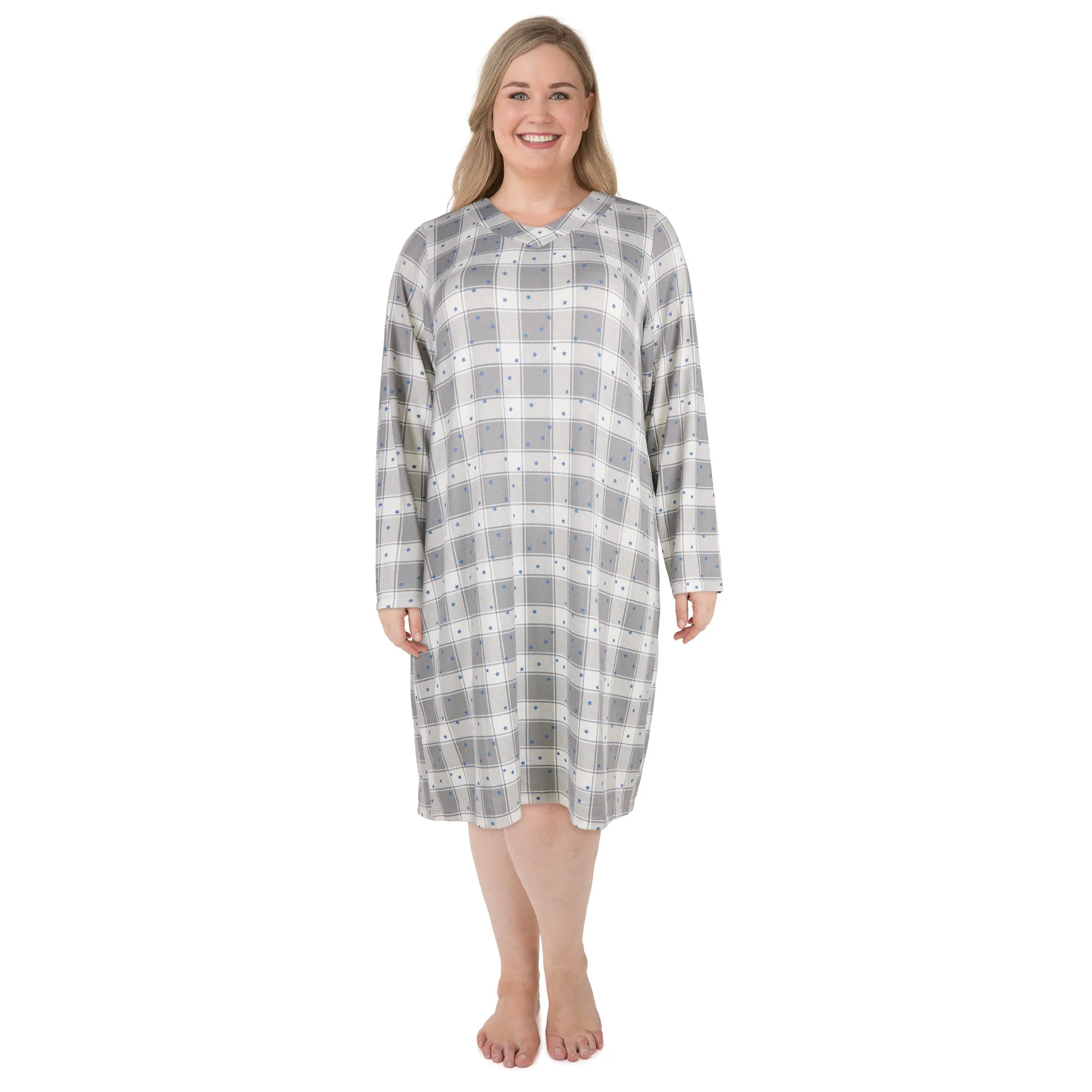 Carisma Women's Plus Hacci V-Neck Sleepshirt sold by Giant Tiger