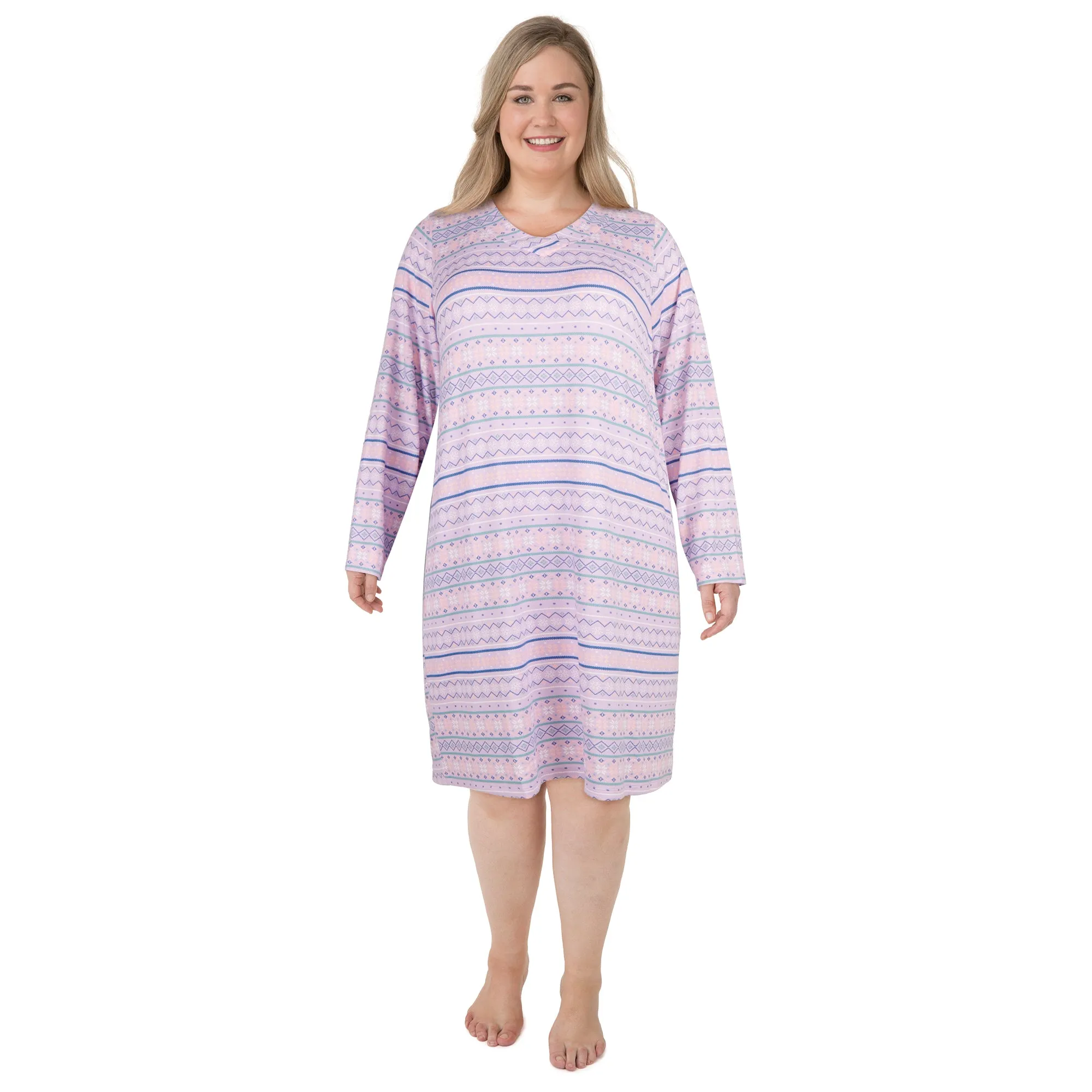 Carisma Women's Plus Hacci V-Neck Sleepshirt sold by Giant Tiger product image thumbnail 2