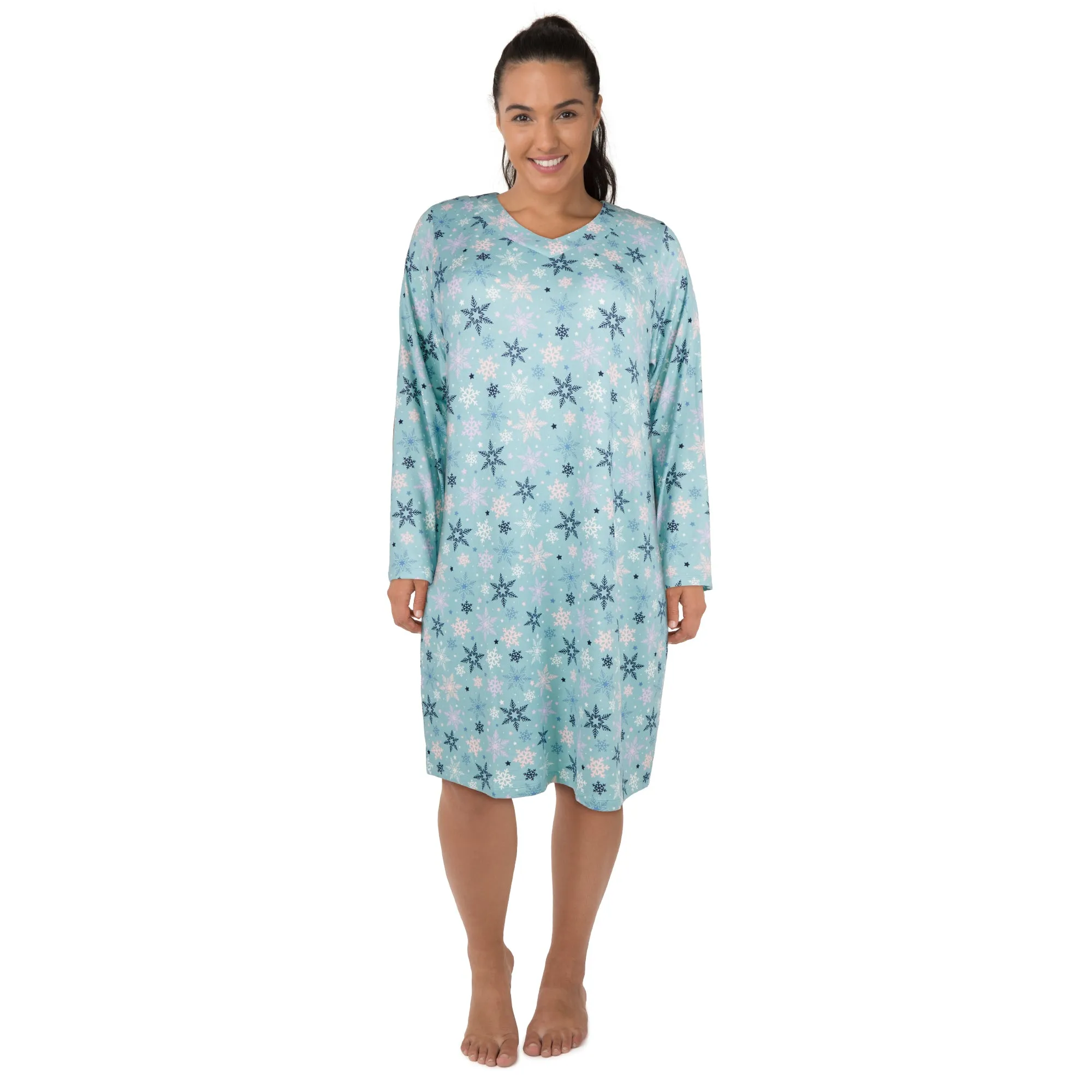 Carisma Women's Plus Hacci V-Neck Sleepshirt sold by Giant Tiger product image thumbnail 3