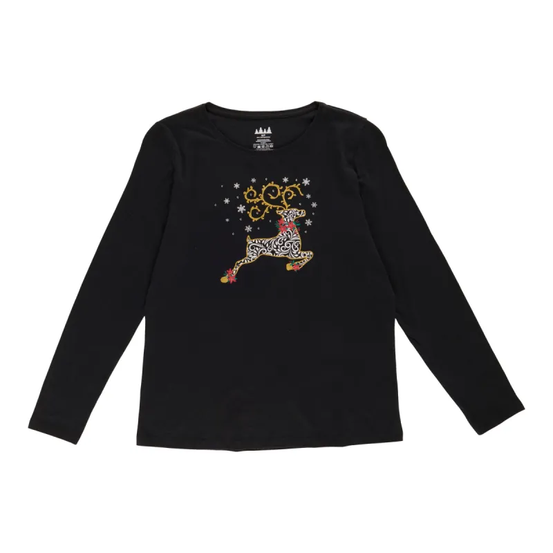 Comfy Cozy Women's Christmas Long Sleeve Screen Tee sold by Giant Tiger