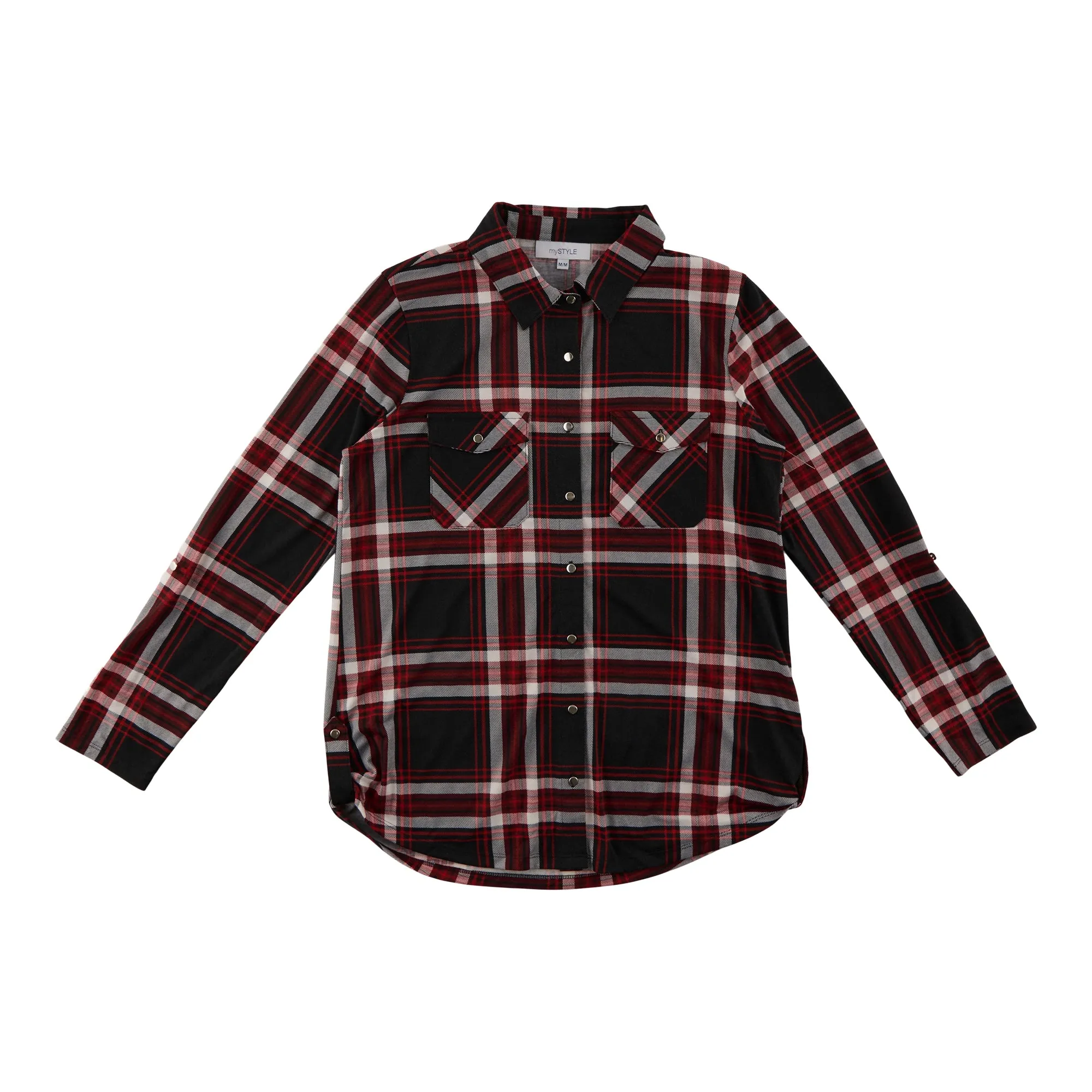 mySTYLE Women's Plaid Shirt with Side Tabs sold by Giant Tiger