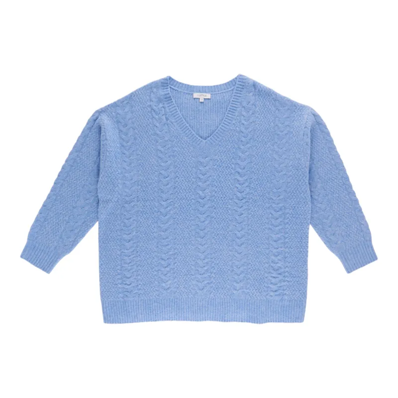 mySTYLE Women's Plus Cable V-Neck Sweater sold by Giant Tiger