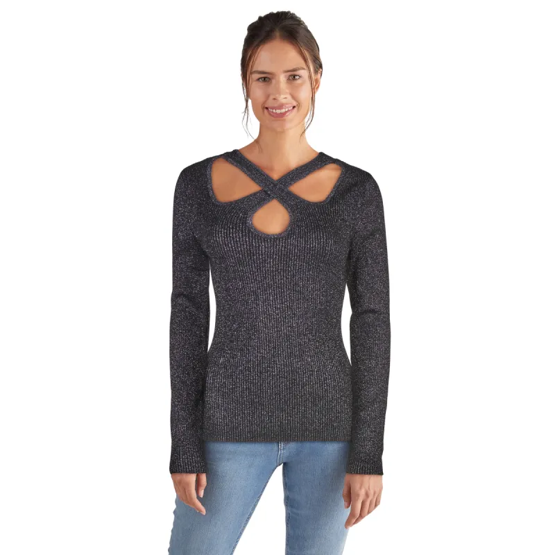 lily morgan Women's Crisscross Neckline Top sold by Giant Tiger