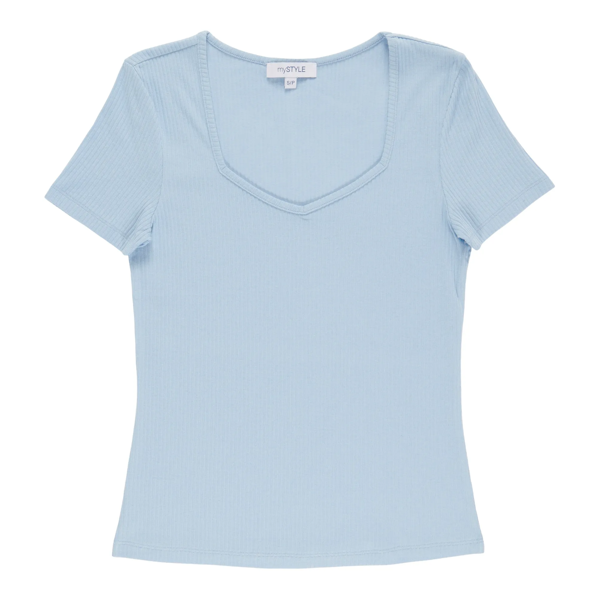mySTYLE Women's Seaside Ribbed V-Neck T-Shirt sold by Giant Tiger
