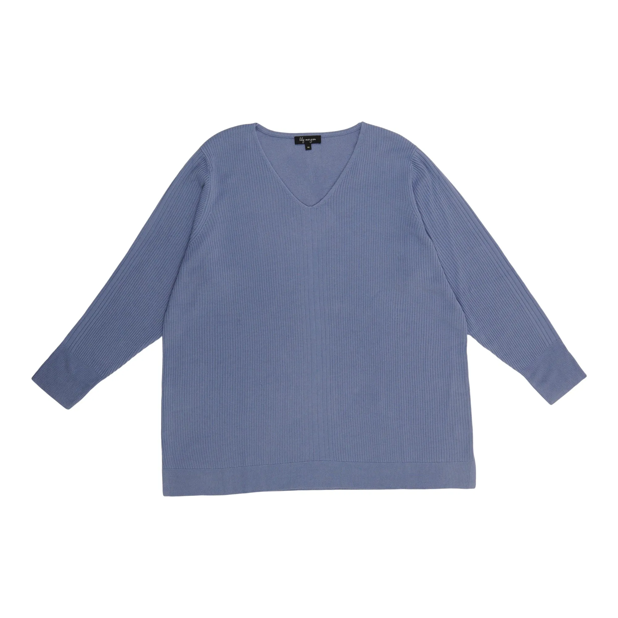 lily morgan Women's Plus Ribbed V-Neck Top sold by Giant Tiger product image thumbnail 2