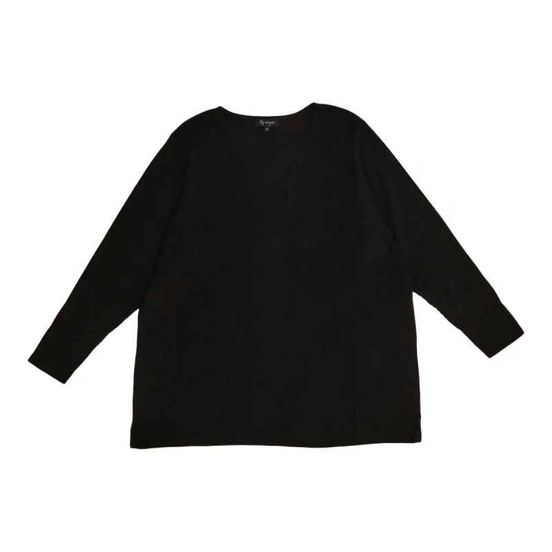 lily morgan Women's Plus Ribbed V-Neck Top sold by Giant Tiger