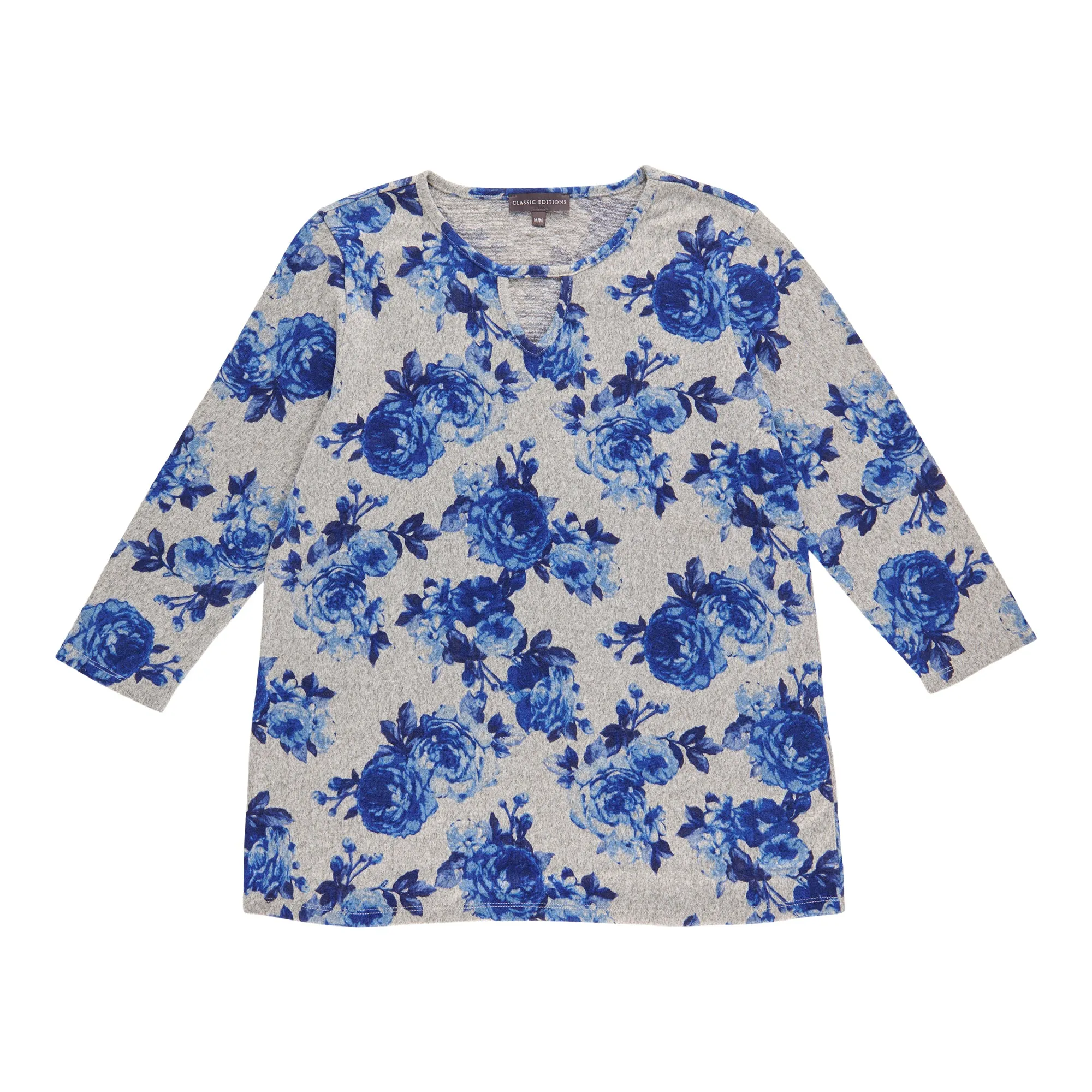 Classic Editions Women's 3/4 Sleeve Keyhole Blouse sold by Giant Tiger